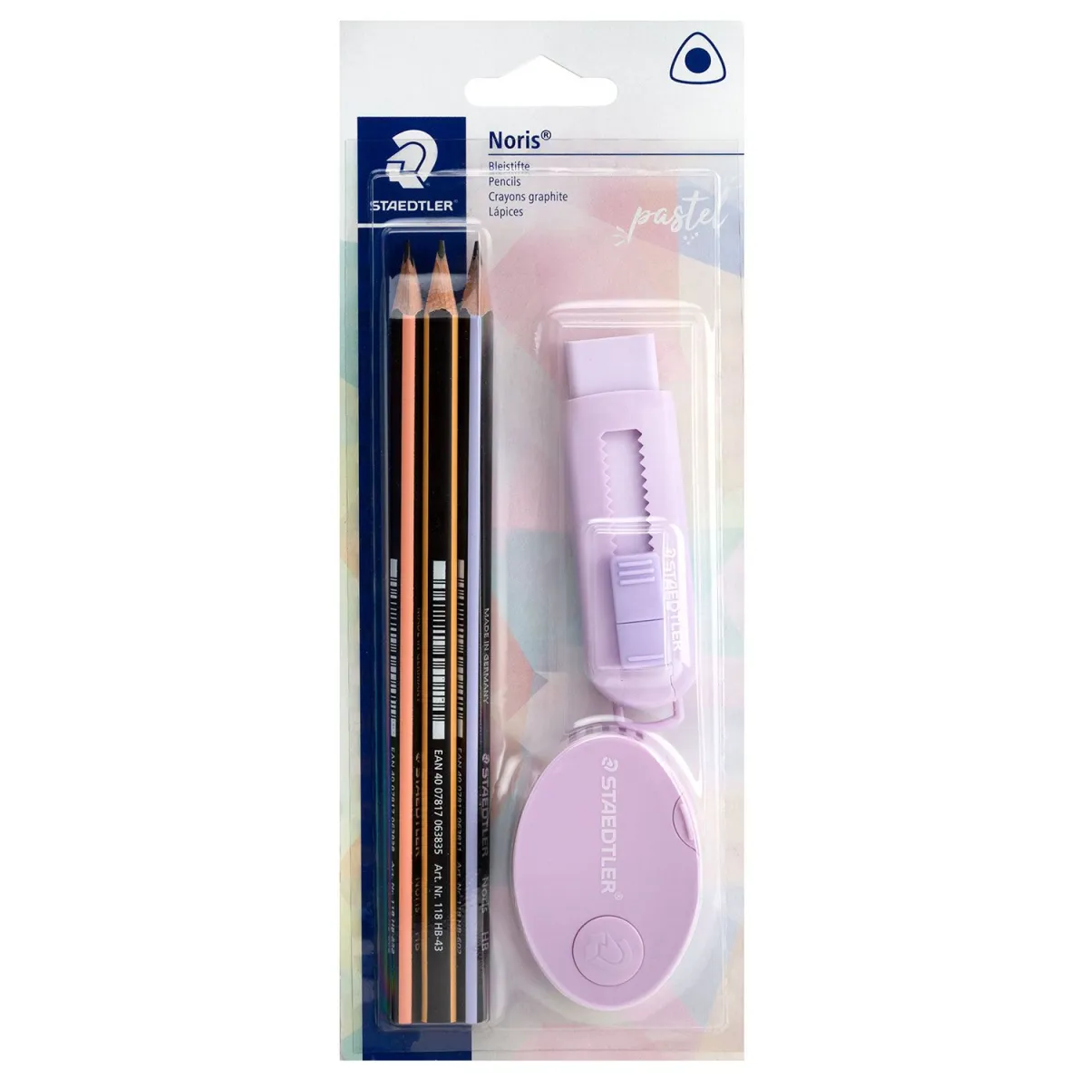 Staedtler Μολύβια Pastel HB 3τεμ. & Γόμα & Ξύστρα