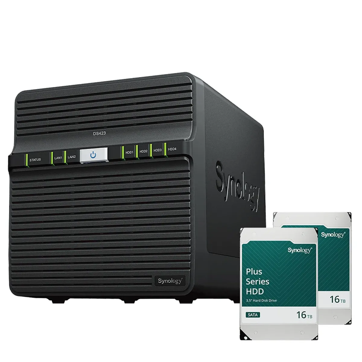 Synology DS423 NAS & 2x 16TB Synology HDD Plus