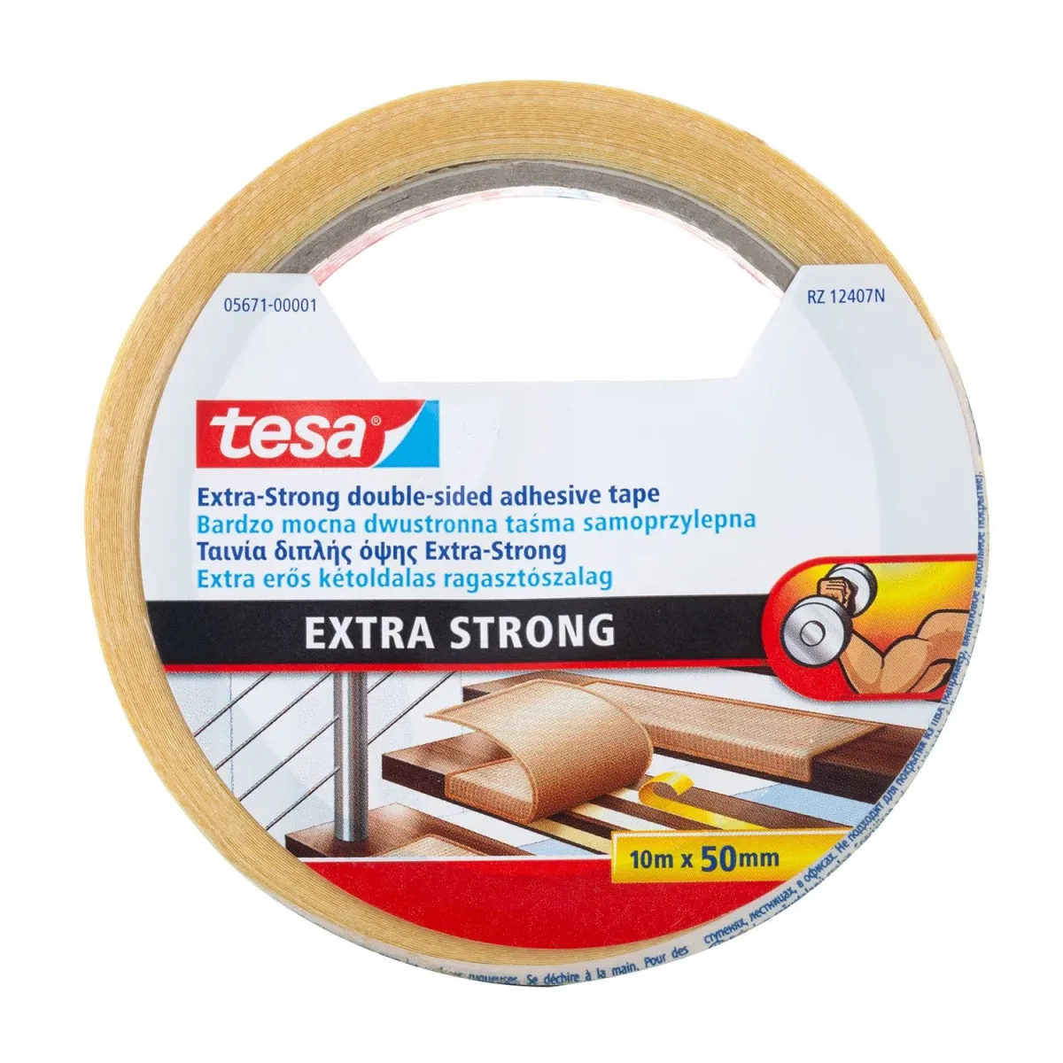 Tesa Κολλητική Ταινία Διπλής Όψης Διάφανη Strong 50mm x 10m