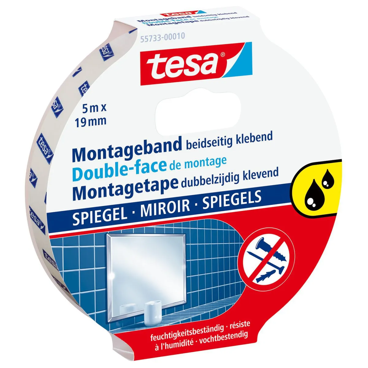 Tesa Κολλητική Tαινία Διπλής Όψης Λευκή 19mm x 5m