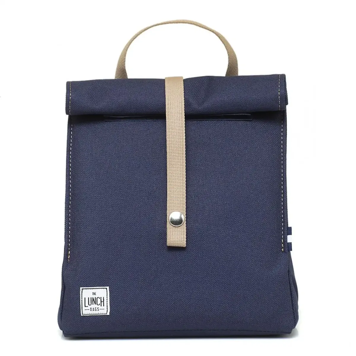 The Lunch Bags Τσάντα Φαγητού Blue with Beige Handles