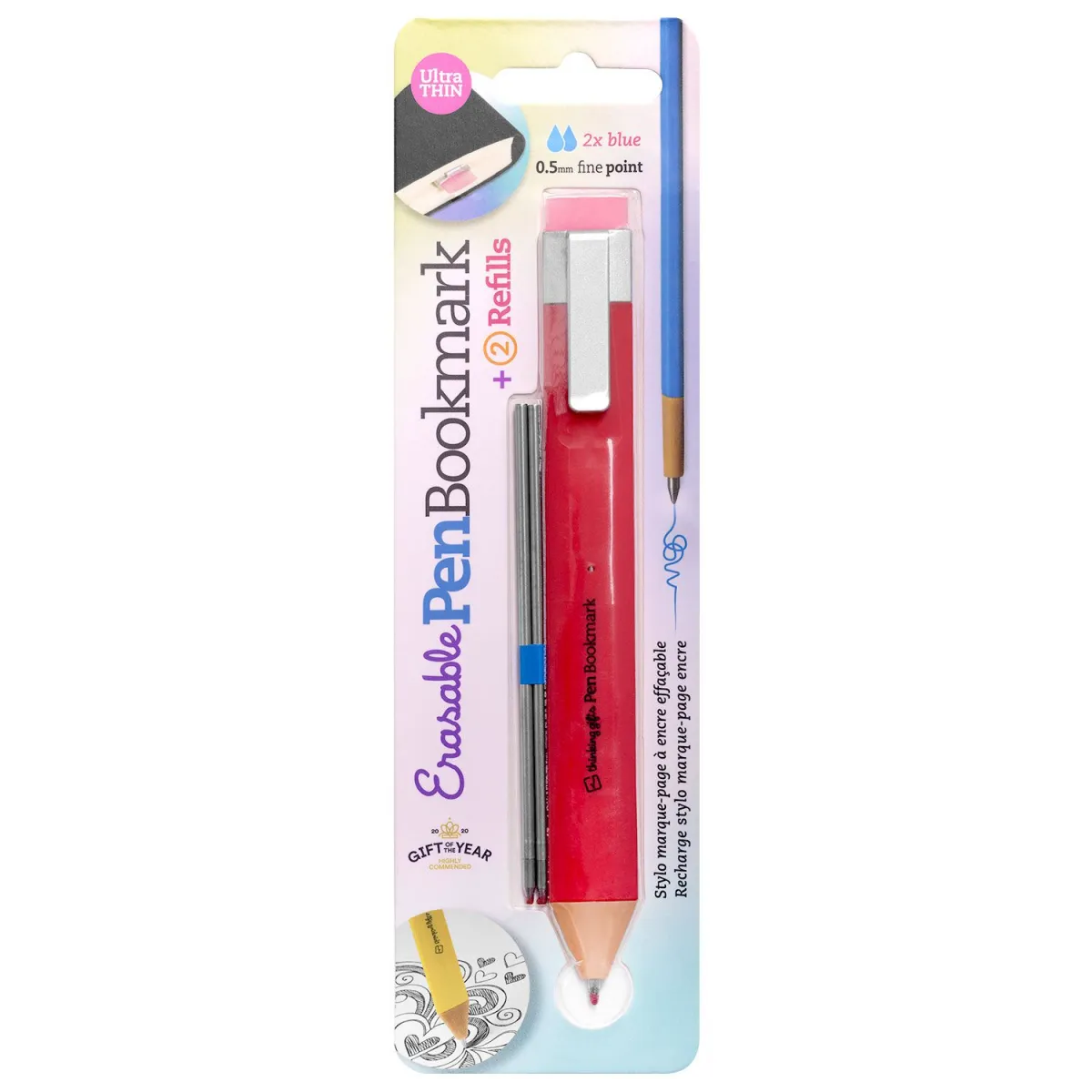 Thinking Gifts Σελιδοδείκτης Στυλό Gel Erasable με Ανταλλακτικό Red
