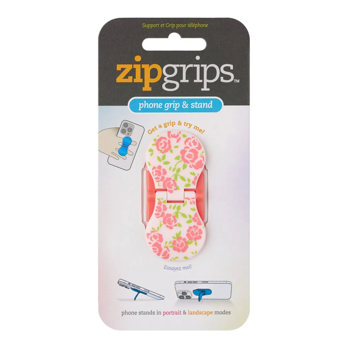 Thinking Gifts Zipgrips Holder Kινητού Pink Flowers