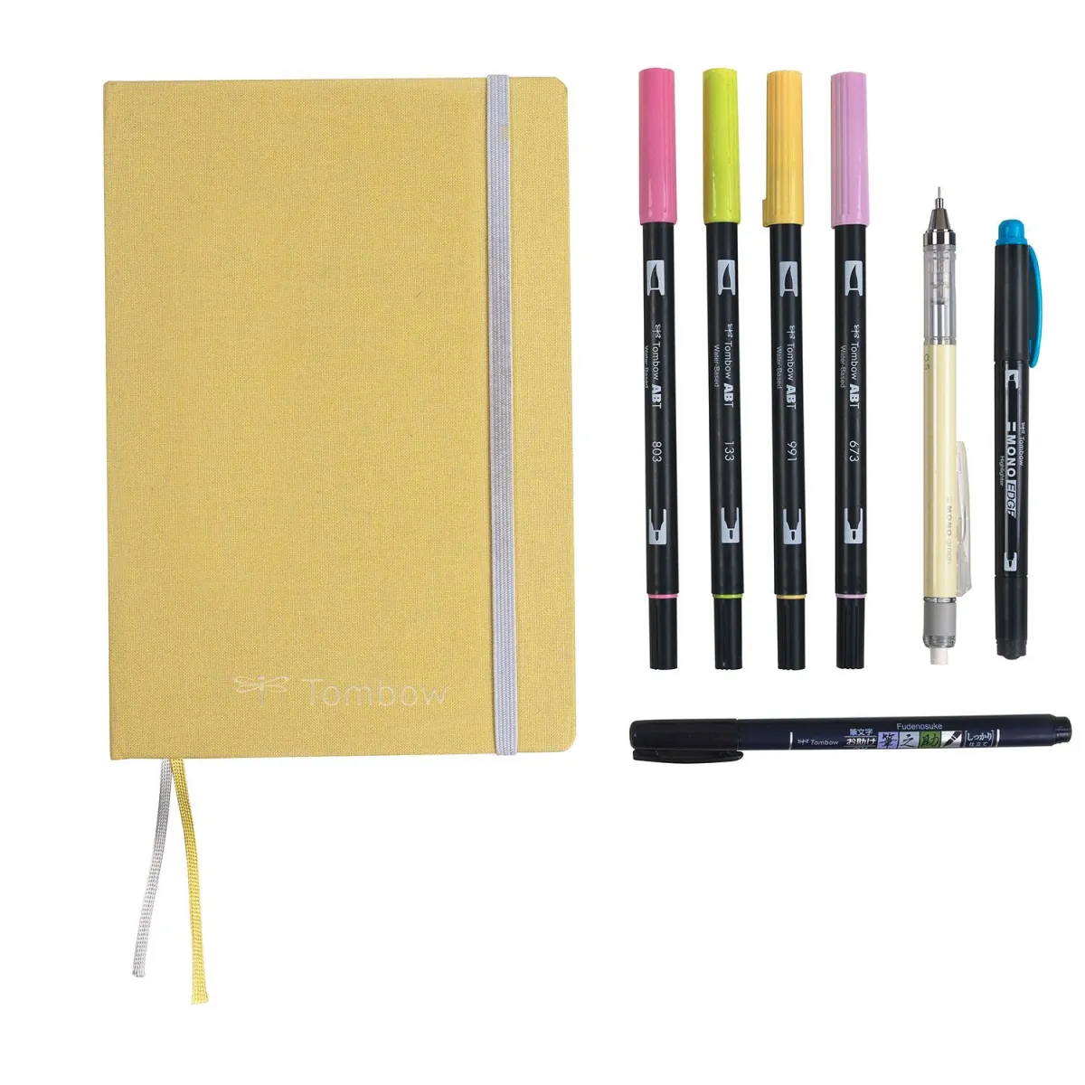 Tombow Kit Σημειωματάριο Bullet, Μαρκαδόροι και Μηχανικό Μολύβι Bright