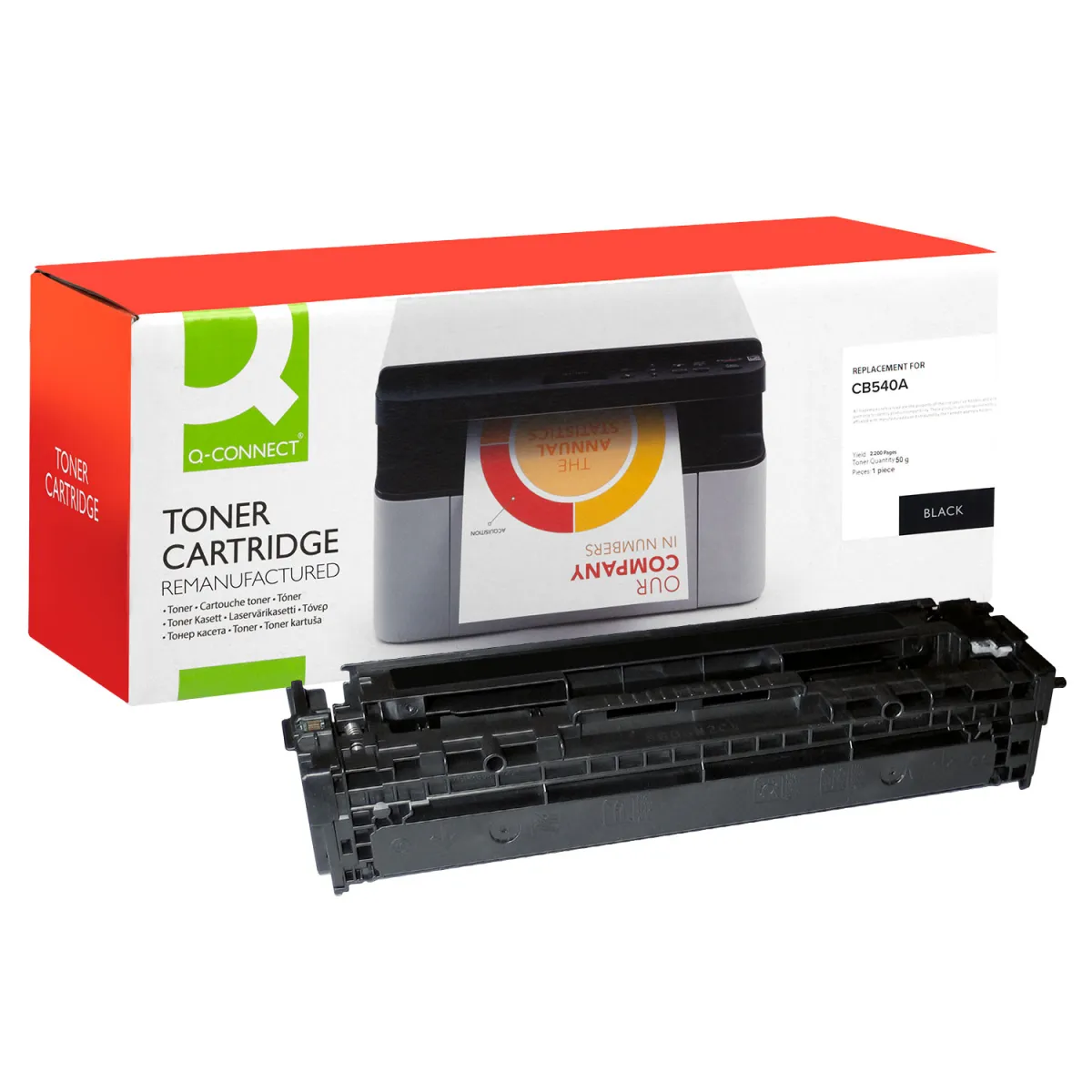 Toner Q-Connect 125A / CB540A Black Ανακαινισμέ