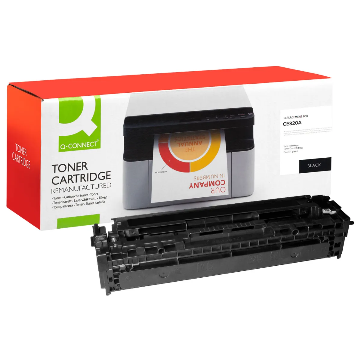 Toner Q-Connect 128A / CE320A Black Ανακαινισμέ