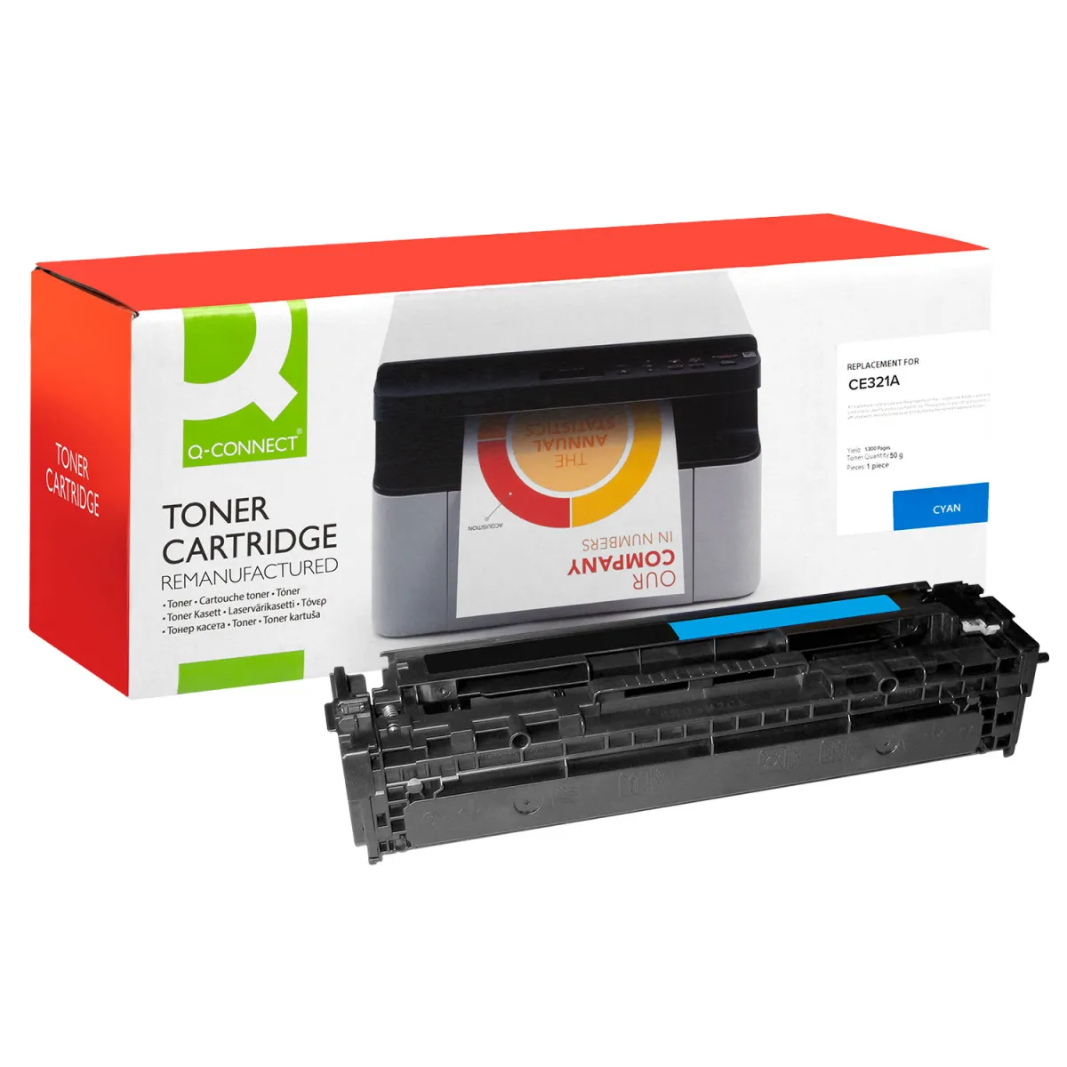 Toner Q-Connect 128A / CE321A Cyan Ανακαινισμέν