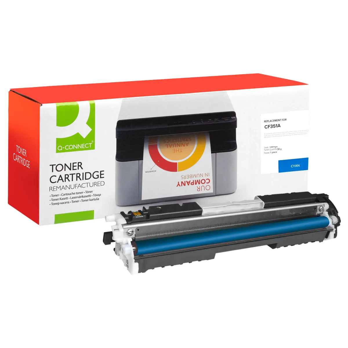 Toner Q-Connect 130A / CF351A Cyan