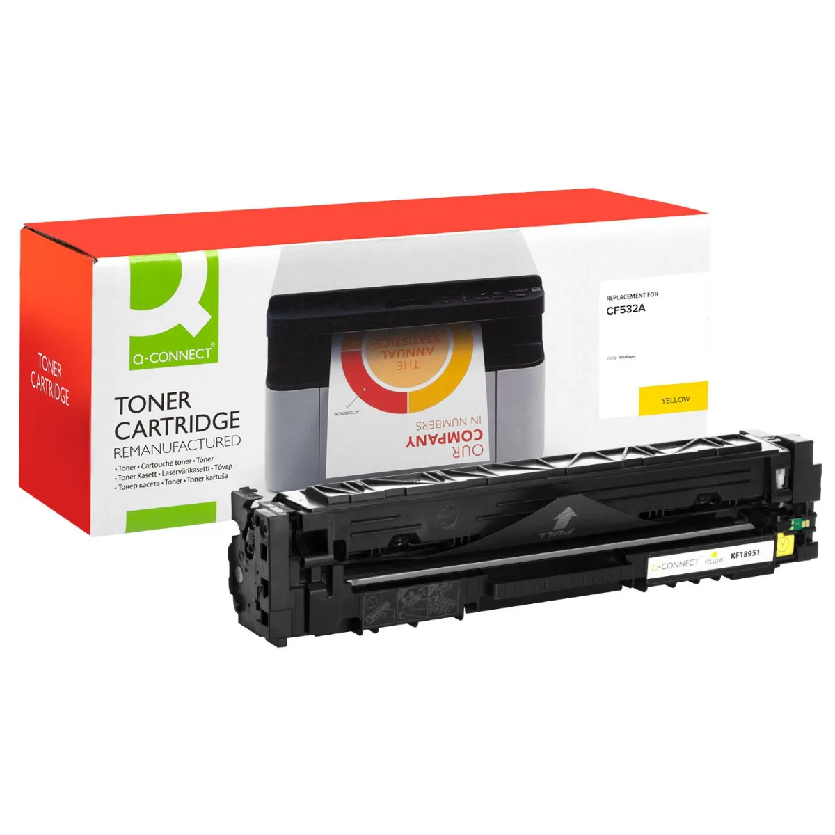 Toner Q-Connect 205A / CF532A Yellow Remanufa