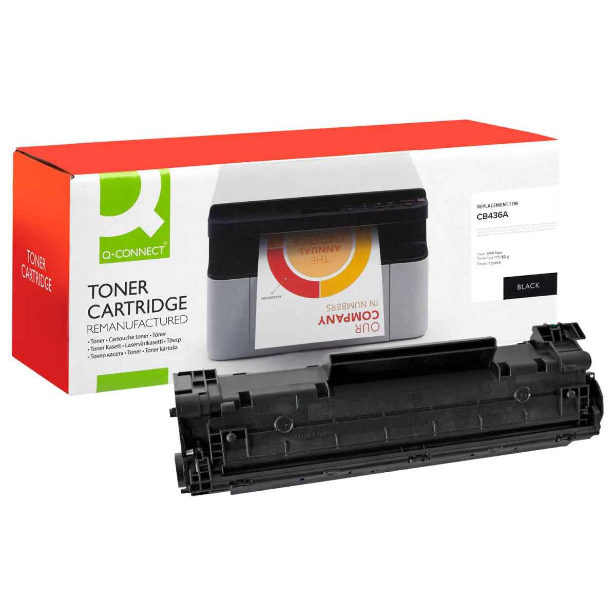 Toner Q-Connect 36A / CB436A Black Ανακαινισμέ