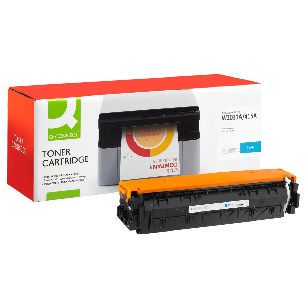 Toner Q-Connect Ανακαινισμένο 415A / W2031A Cyan