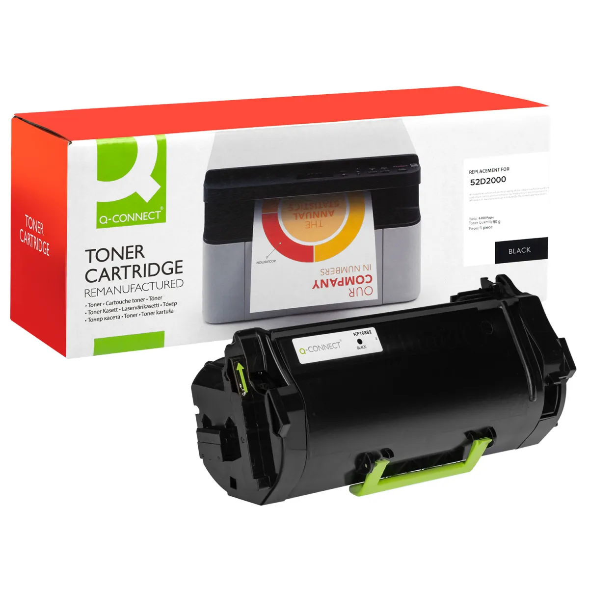Toner Q-Connect 522 / 52D2000 Black Ανακαινι