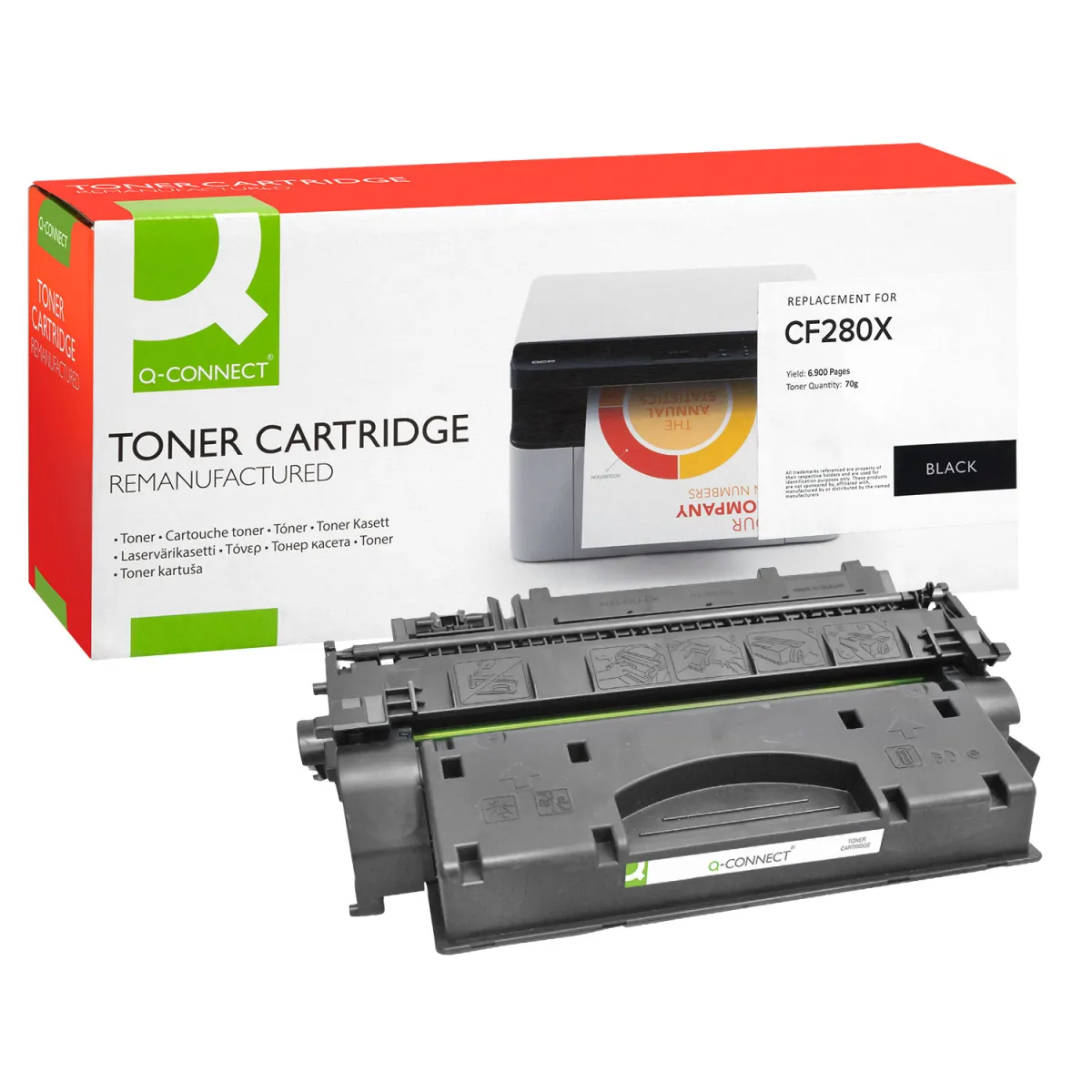 Toner Q-Connect 80X / CF280X Black Ανακαινισμέ