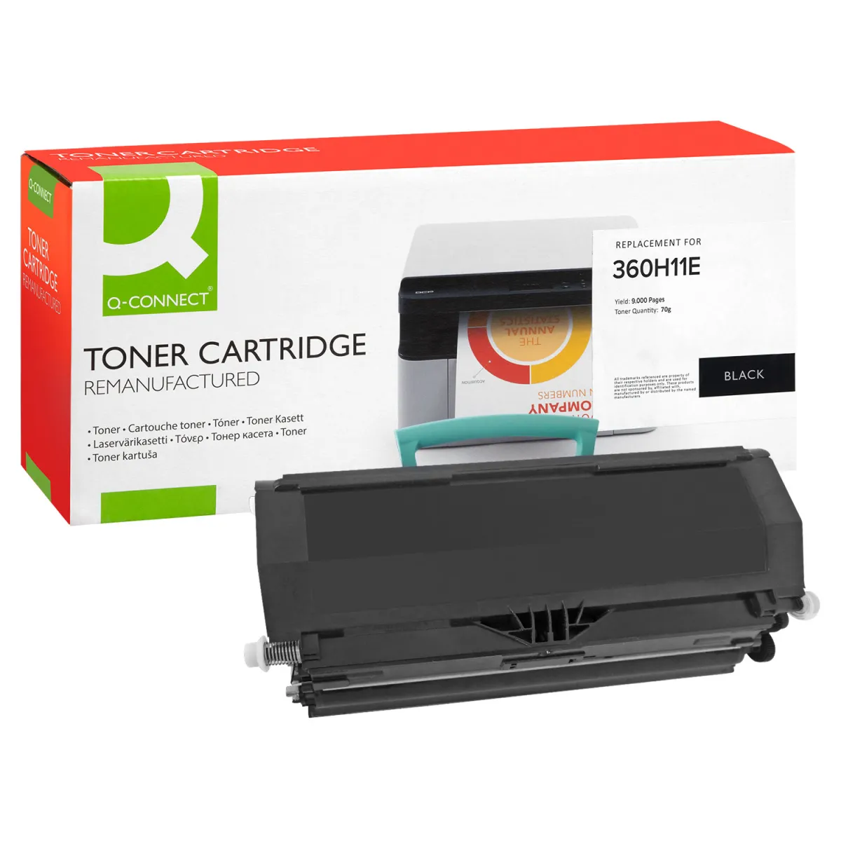 Toner Q-Connect E360/E460 / 360H11E Black Ανακαινισμ