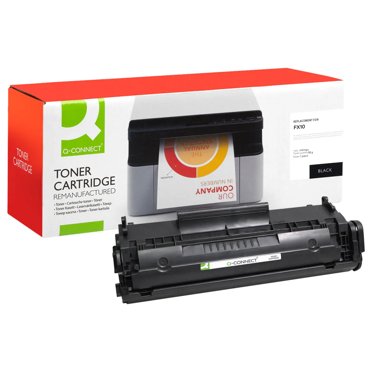 Toner Q-Connect Ανακατασκευασμένο FX10 Black