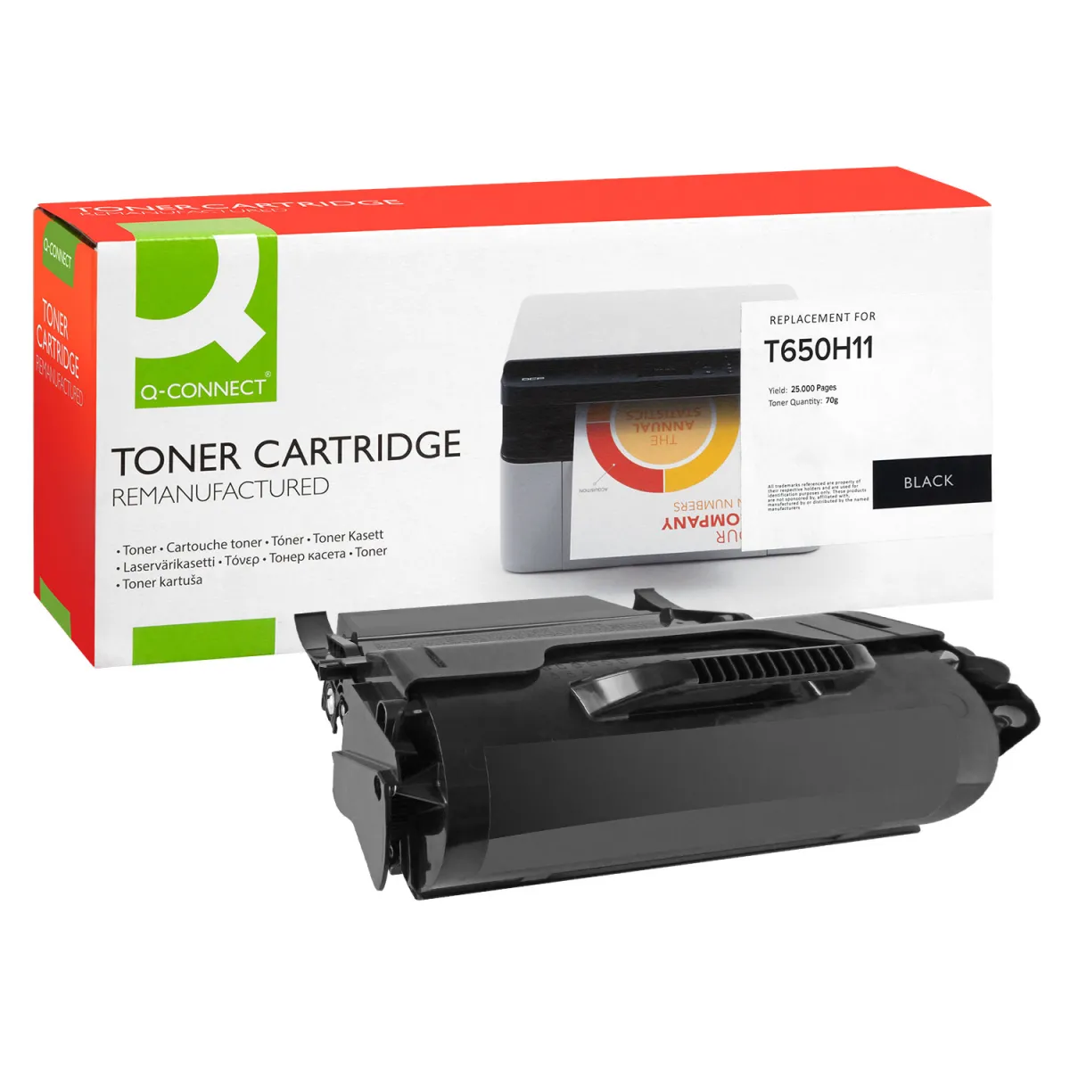 Toner Q-Connect T650 HC / T650H11 Black