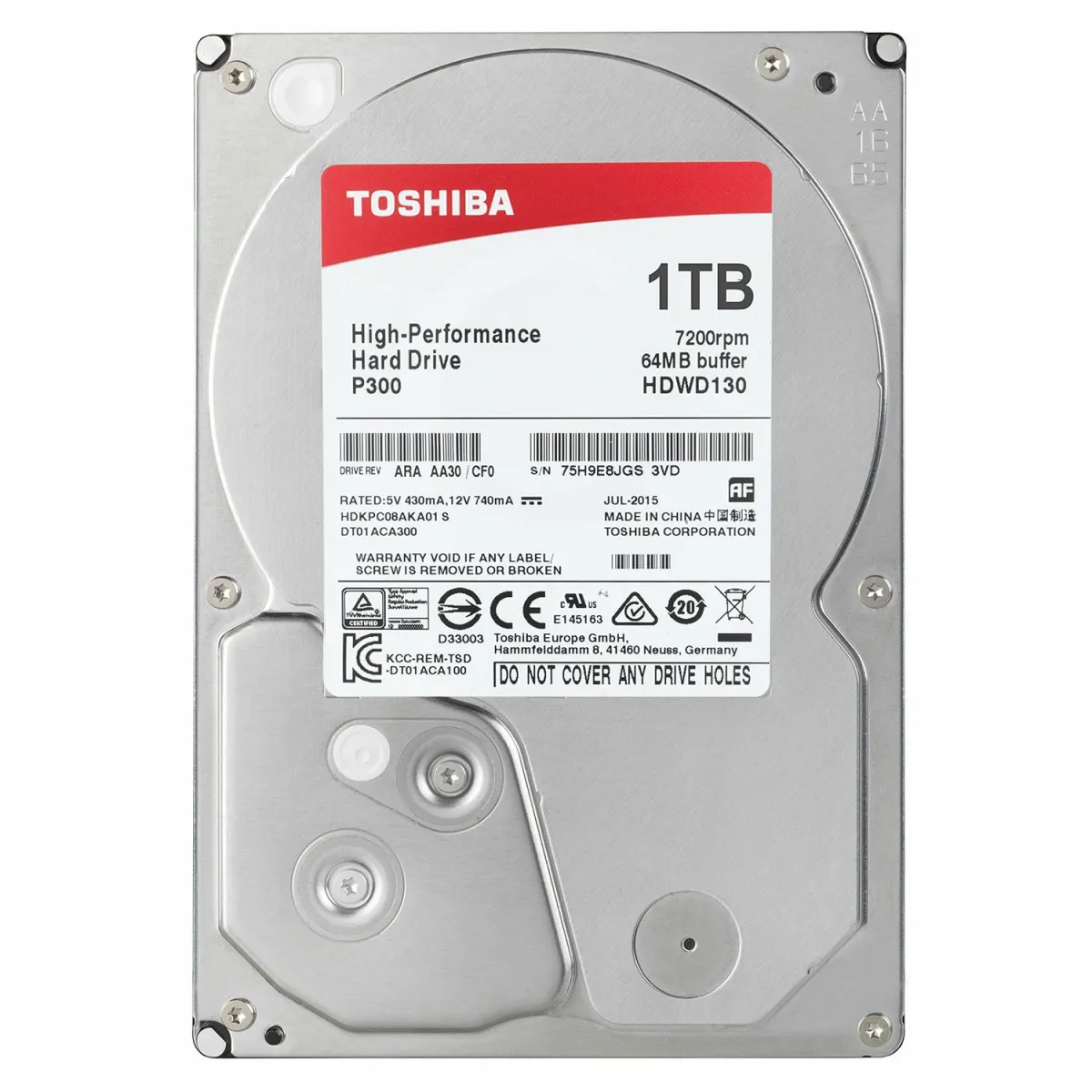 Toshiba HDD P300 1ΤΒ 3.5"