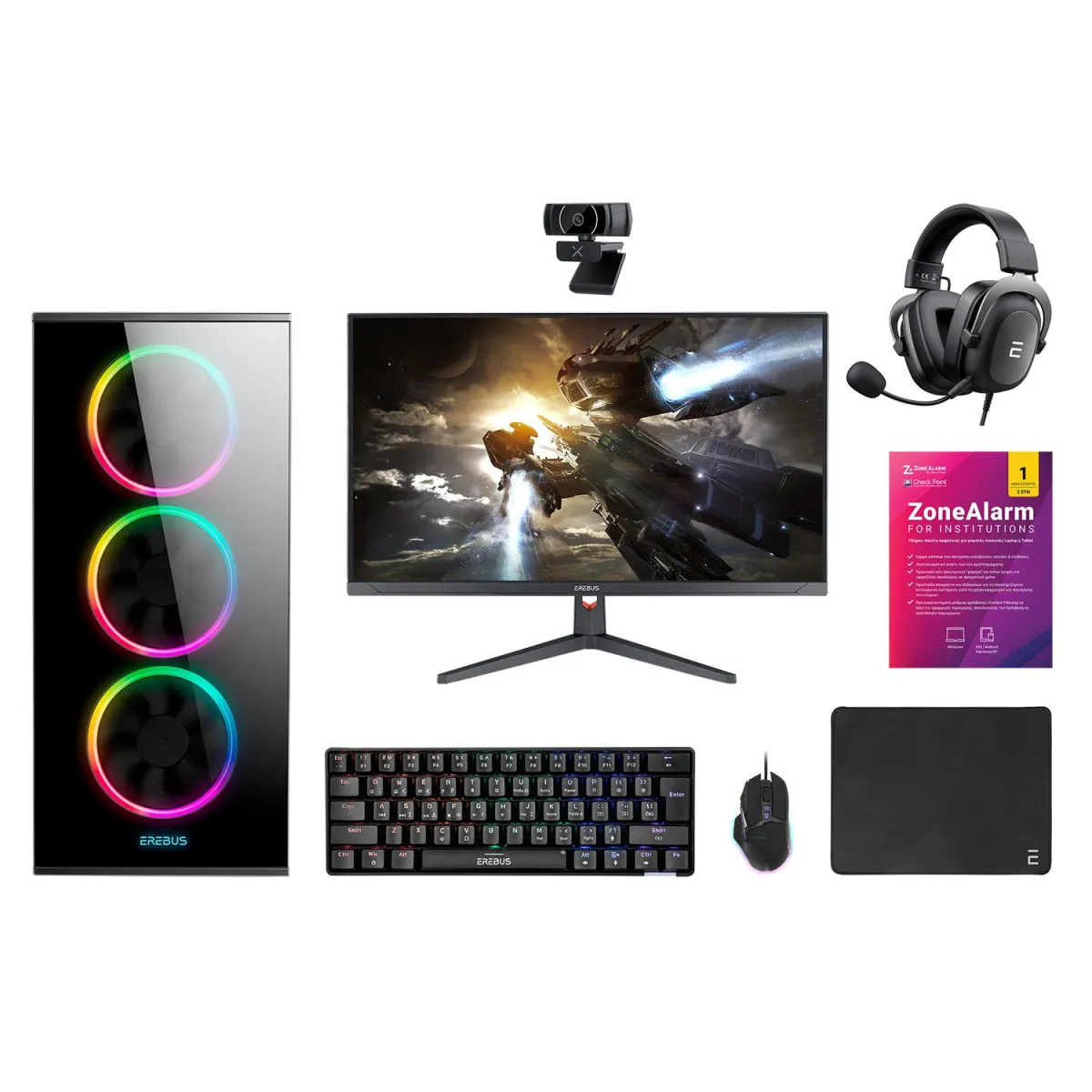 Turbo-X Erebus R5 Gaming Bundle Desktop (AMD Ryzen 5 5500/16 GB/512GB/RTX 3050 6 GB)