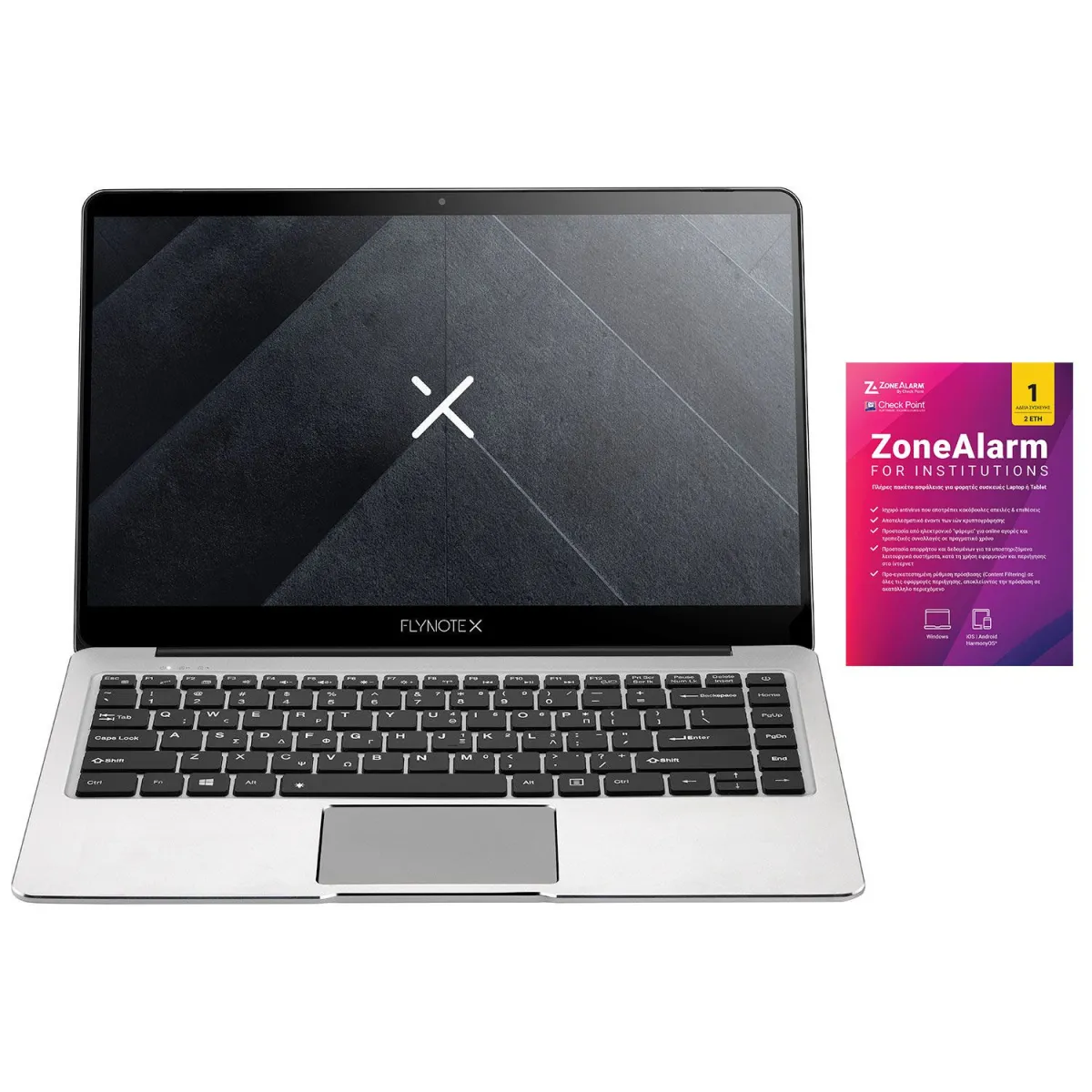 Turbo-X Flynote X 128 GB MTS με Zone Alarm Laptop (Celeron N3350/4 GB/128 GB/HD Graphics)