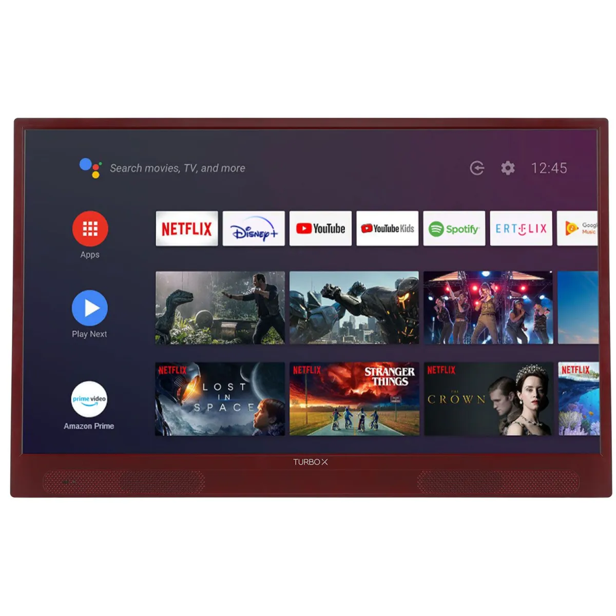 Turbo-X HD Ready LED TV 32" Portable TV Dark Red