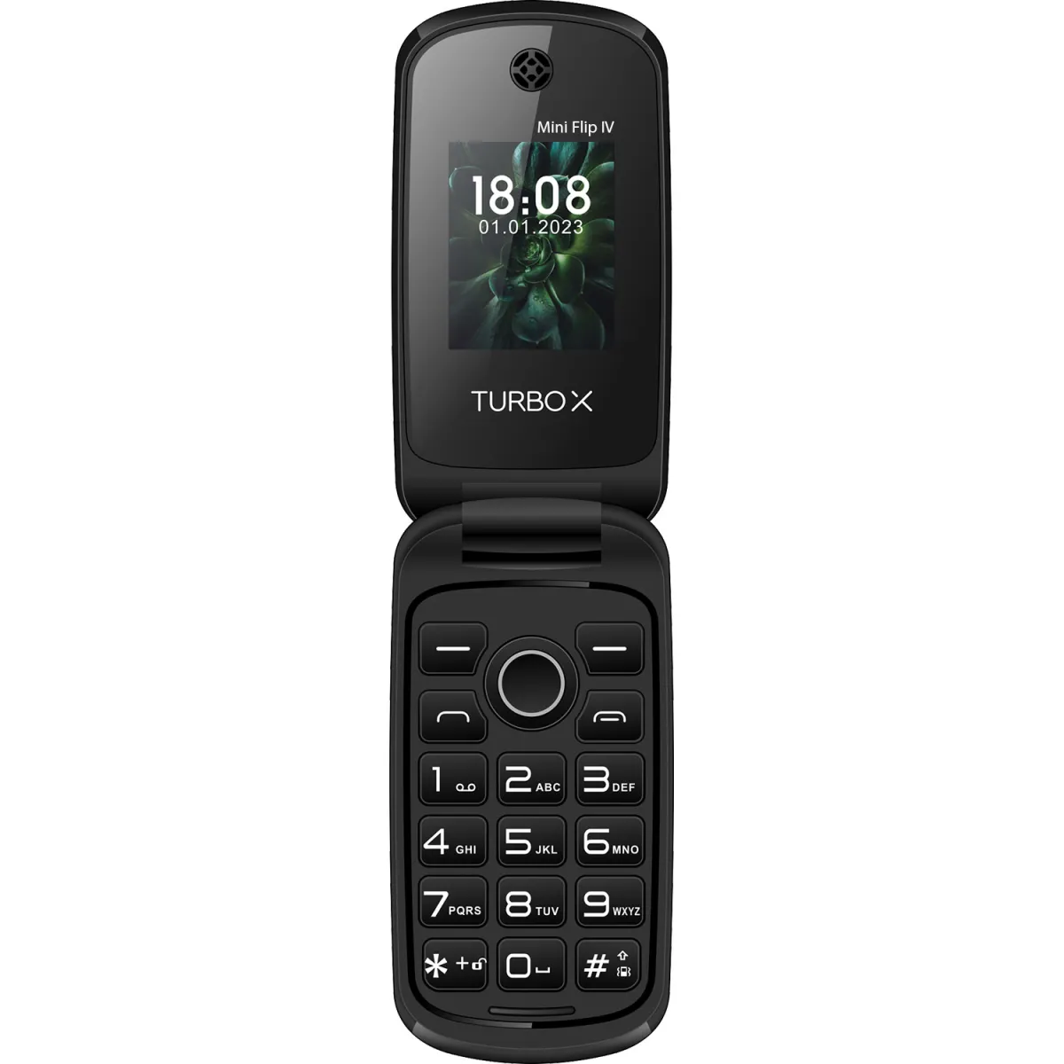 Turbo-X Κινητό Mini Flip IV Μαύρο
