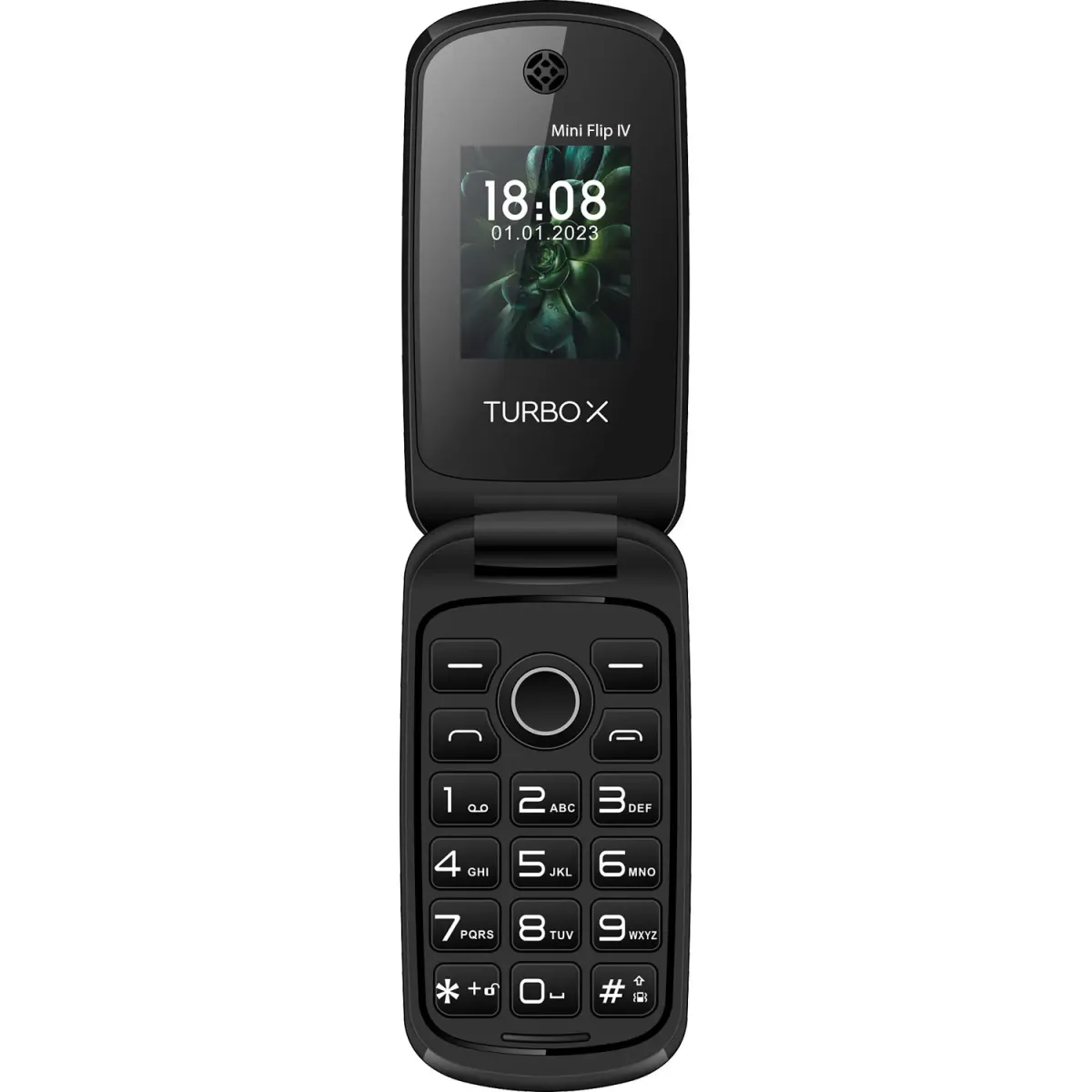 Turbo-X Κινητό Mini Flip IV Μαύρο