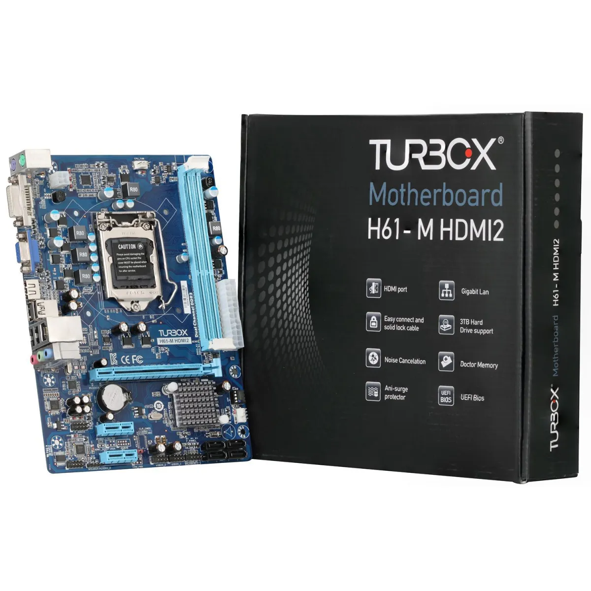 Turbo-X Motherboard H61M HDMI-2 (H61/1155/DDR3)