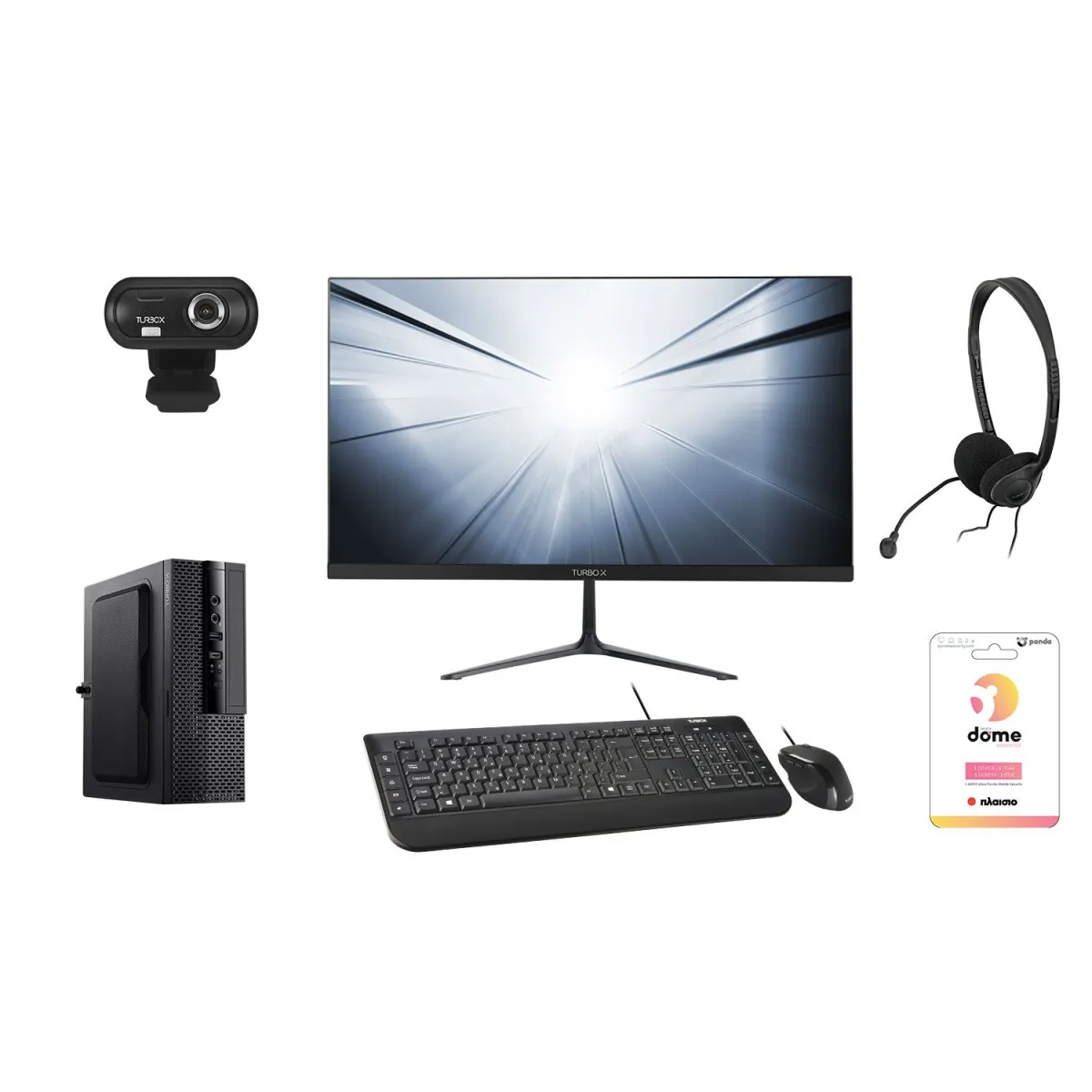 Turbo-X USFF Student Bundle Desktop (Intel Celeron N4120/4 GB/128GB/UHD Graphics)