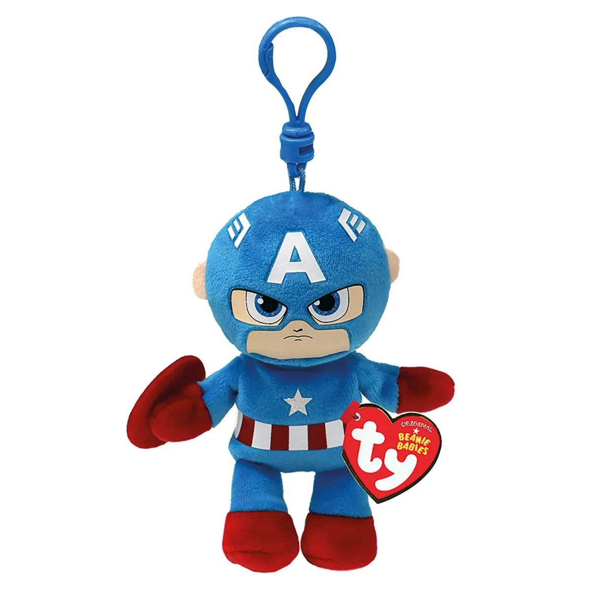 TY Λούτρινο Beanie Babies Κλιπ Marvel Captain America 8,5εκ