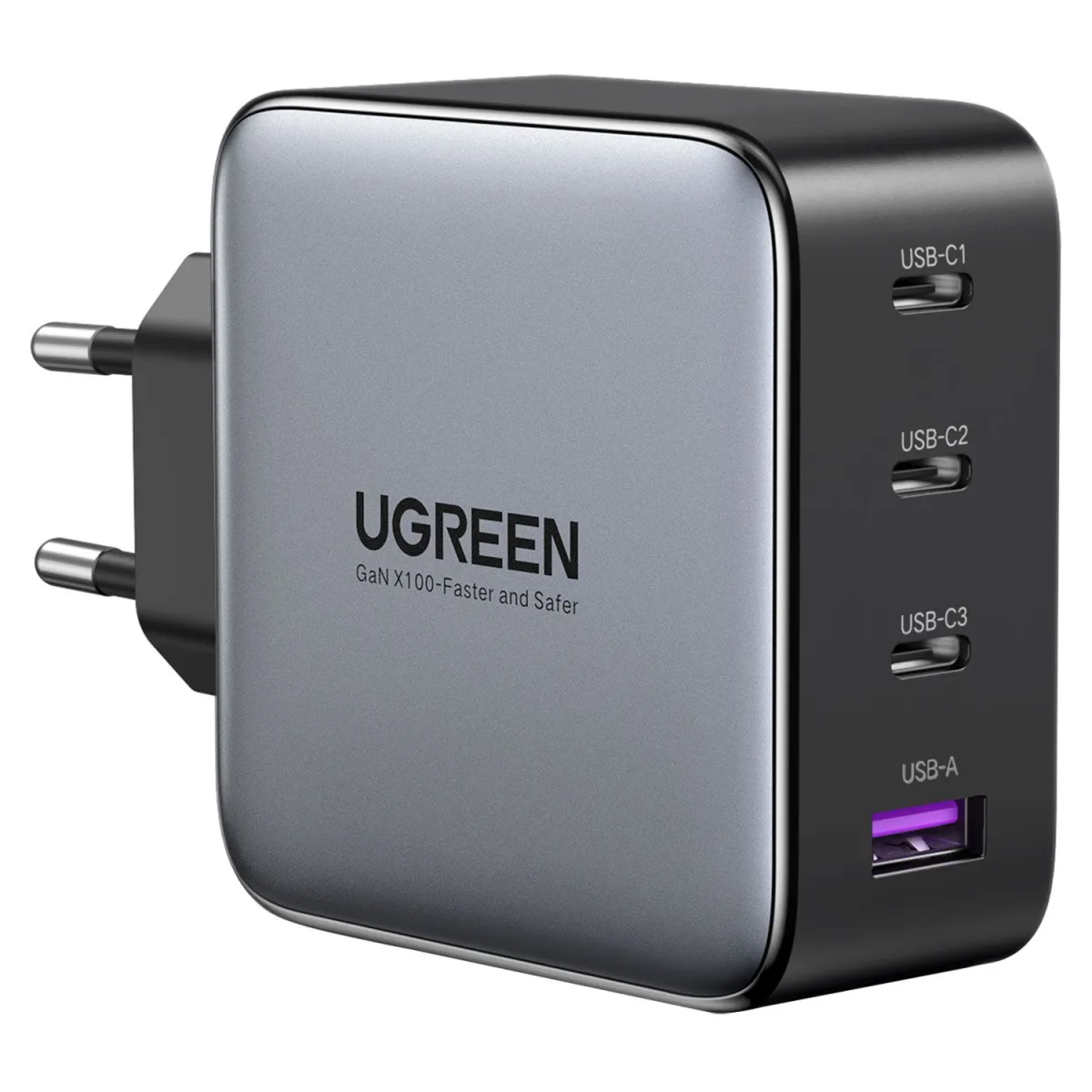 Ugreen Φορτιστής GaN 4 Θέσεων 100W Γκρι