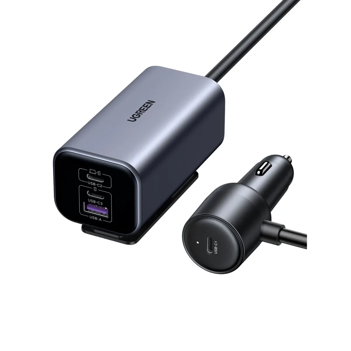Ugreen Φορτιστής Αυτοκινήτου GaN 4 Θέσεων 150W Γκρι