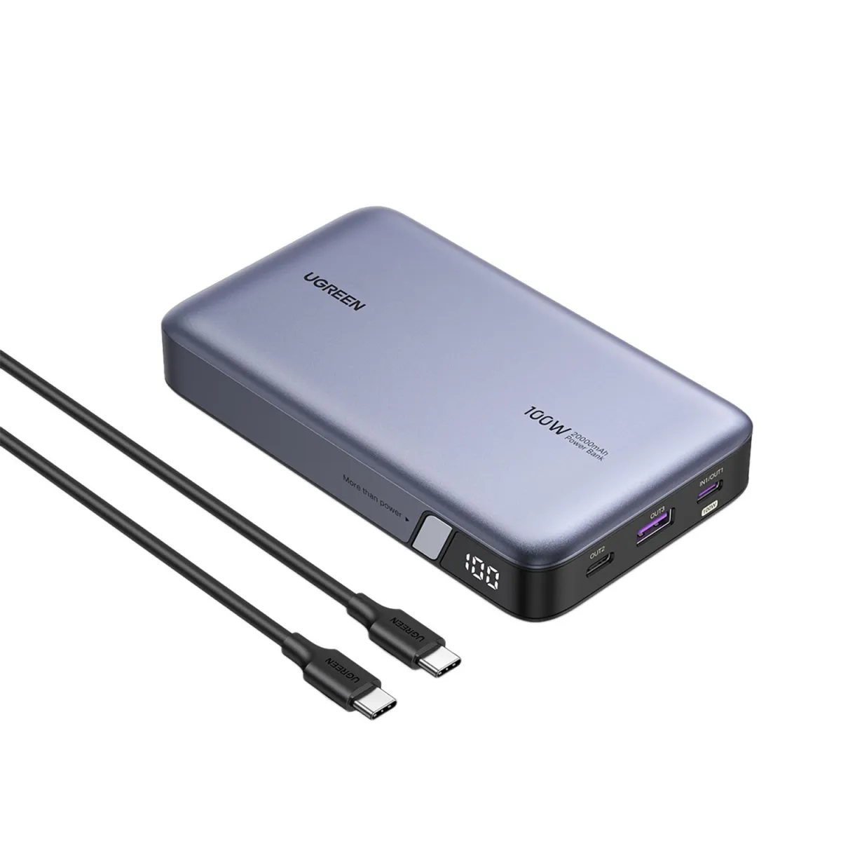 Ugreen Powerbank PD 20000 mAh 3 Θέσεων 100W Γκρι