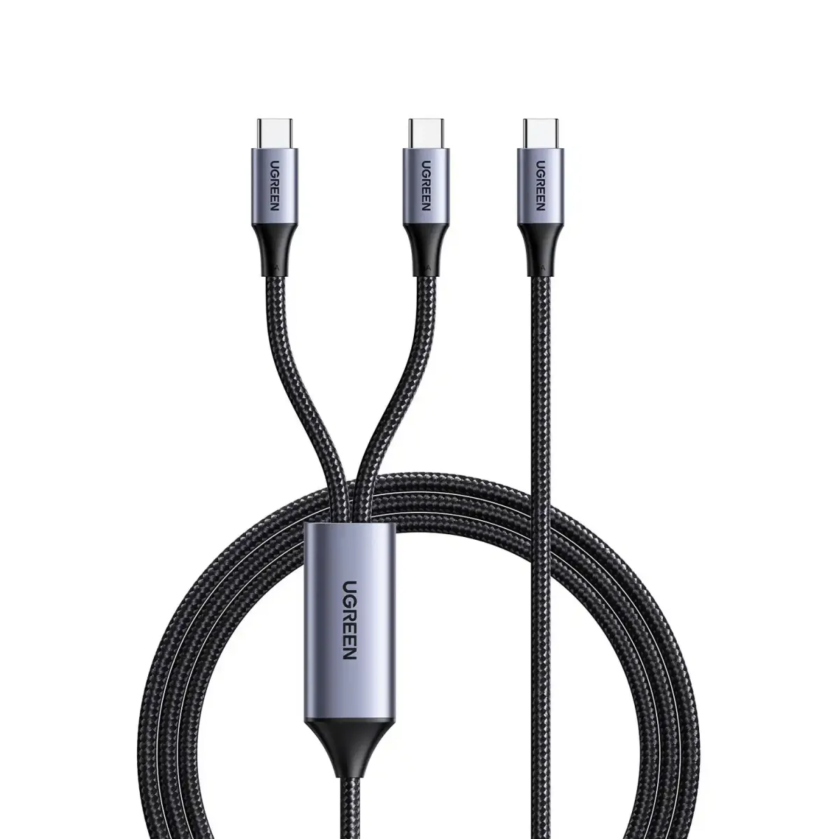 Ugreen Καλώδιο USB-C to 2 x USB-C 100W 1.5 m Γκρι