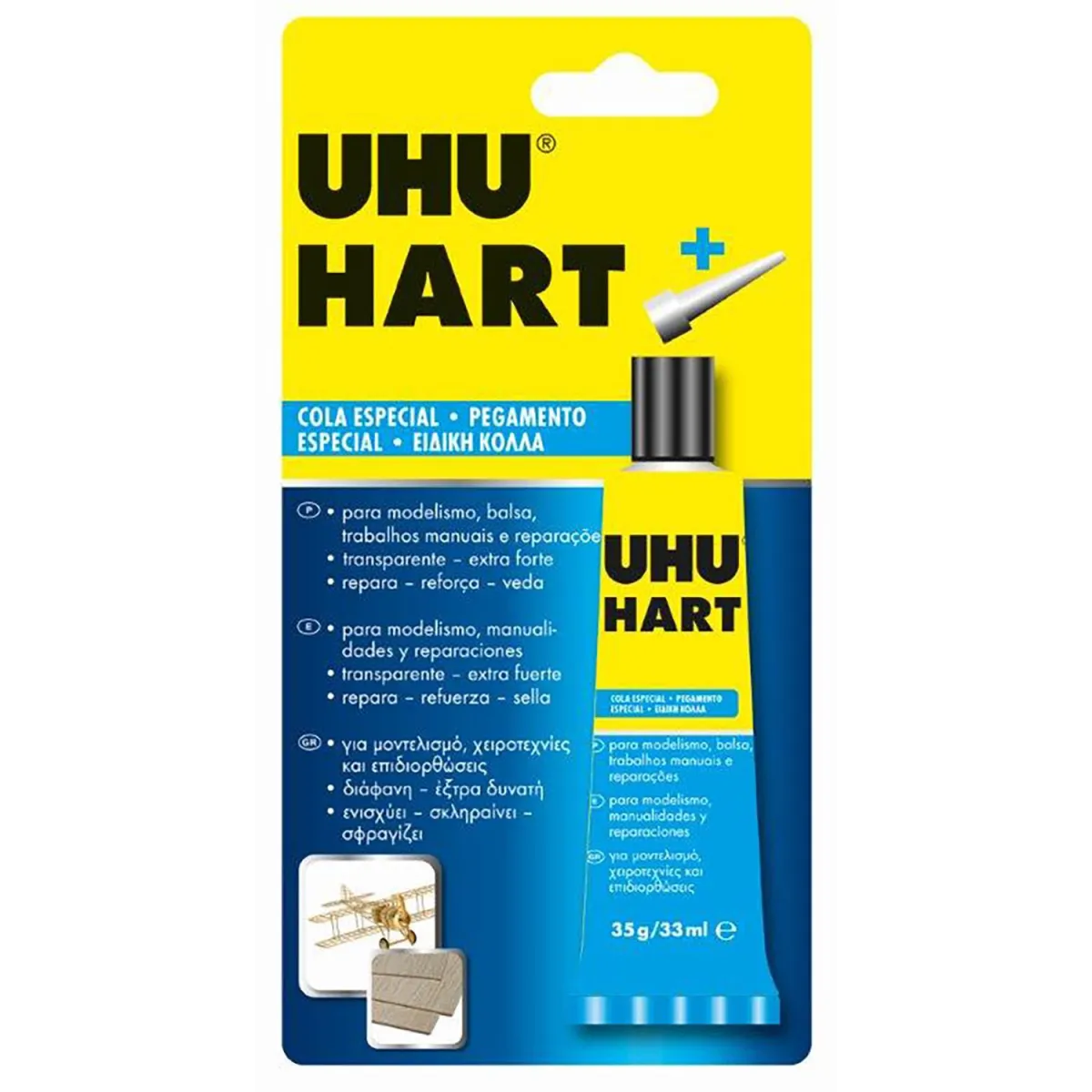 UHU Κόλλα Υγρή για Ξύλο & Χαρτί Hart 35gr