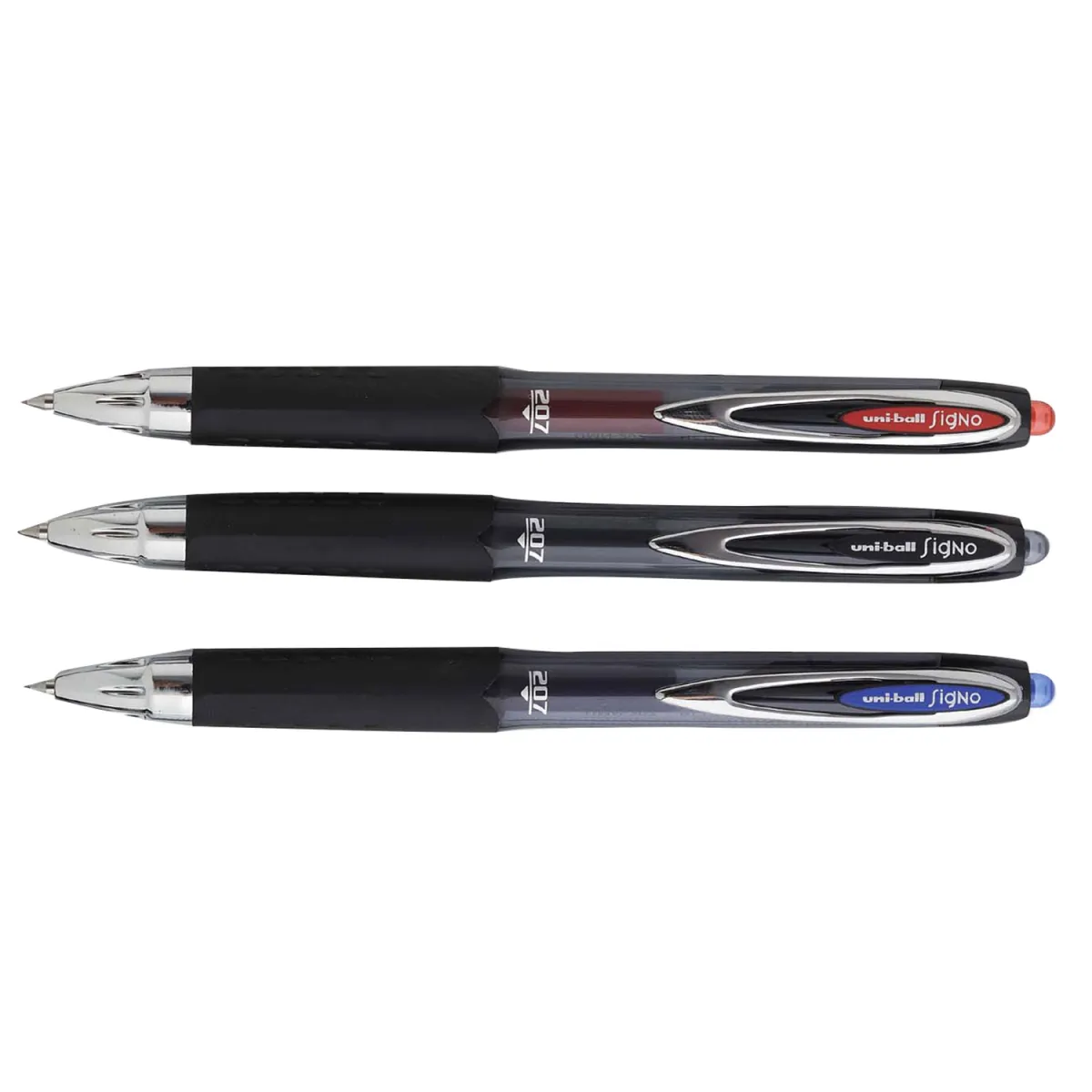 Uni-Ball Στυλό Gel Signo 207 Με Λάστιχο & Κλιπ & Πάχος Μύτης 0.7mm