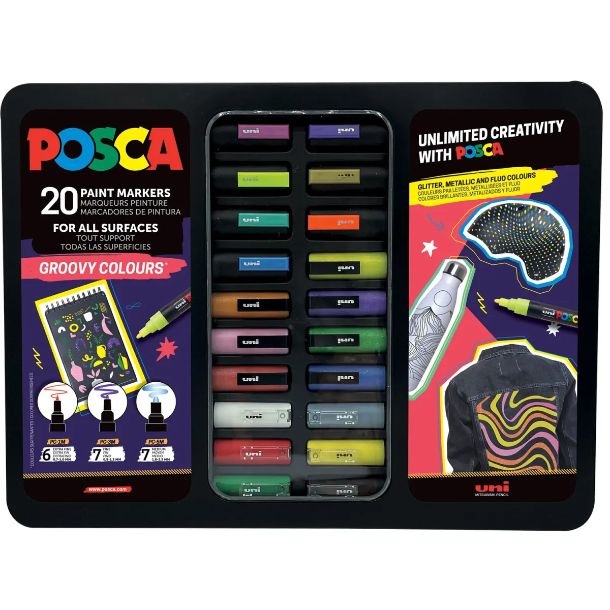 Uni-Ball Posca Μαρκαδόροι Ζωγραφικής Groovy Colours 20τεμ.