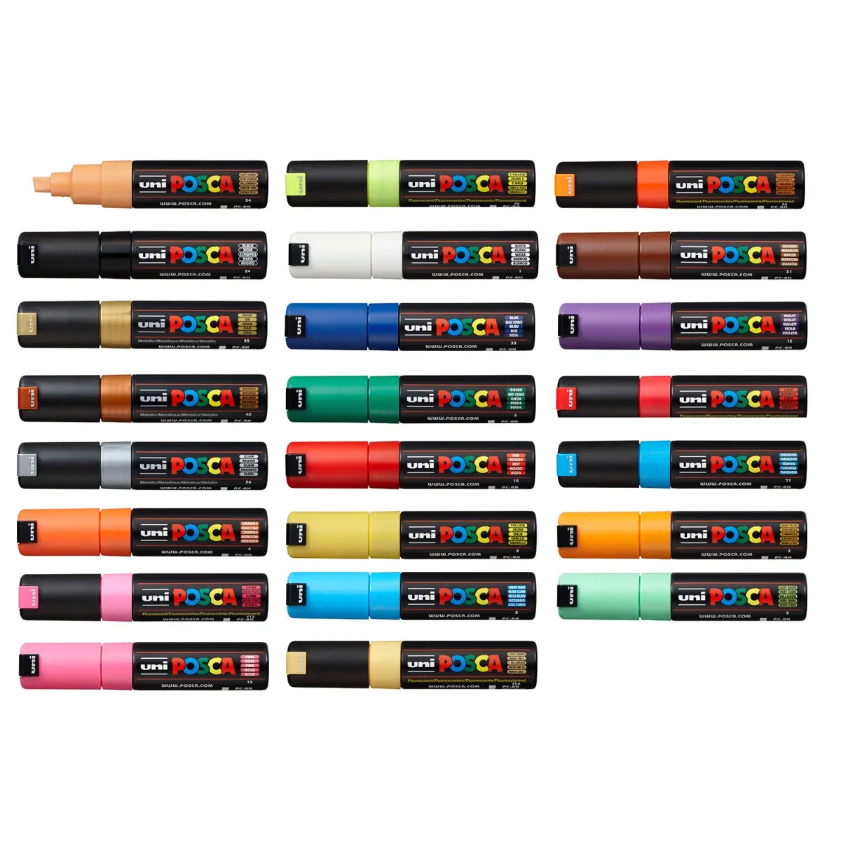 Uni-Ball Posca Μαρκαδόρος Ζωγραφικής με πλακέ μύτη PC-8K