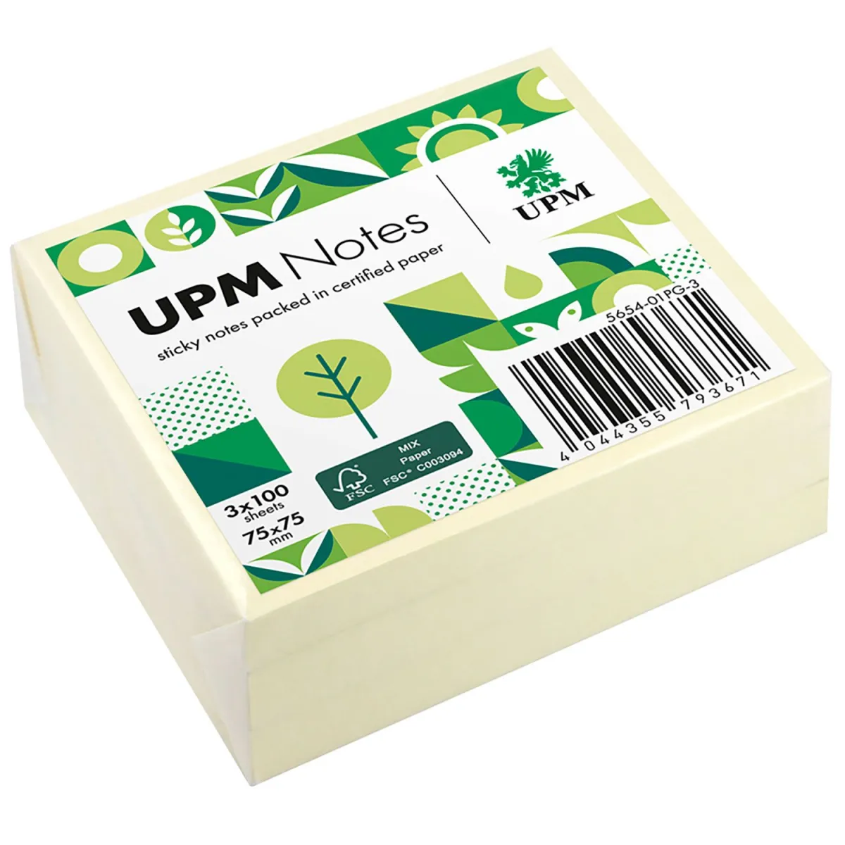 UPM Αυτοκόλλητα Χαρτάκια 75Χ75mm 300φύλλα