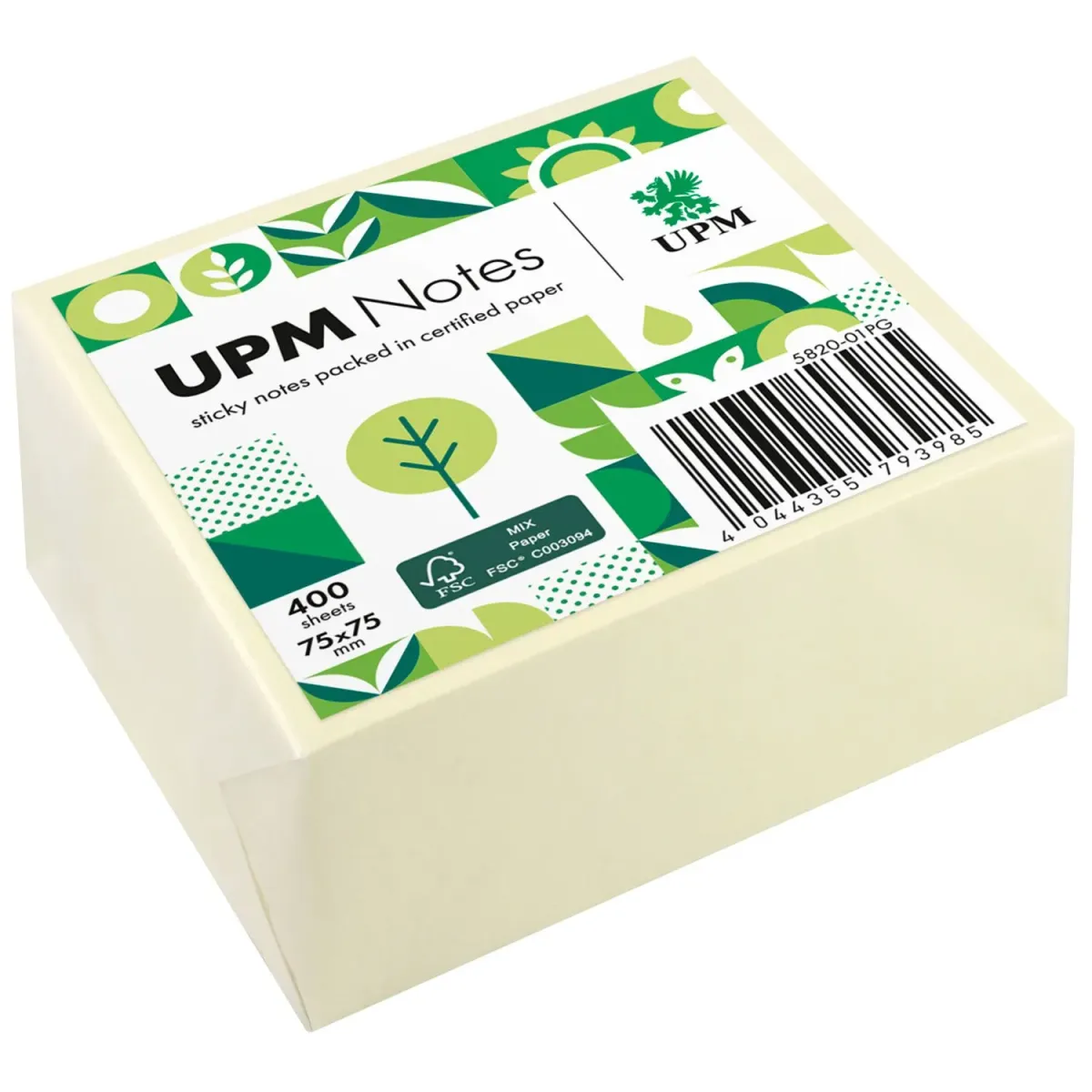 UPM Αυτοκόλλητα Χαρτάκια 75X75mm 400φύλλα