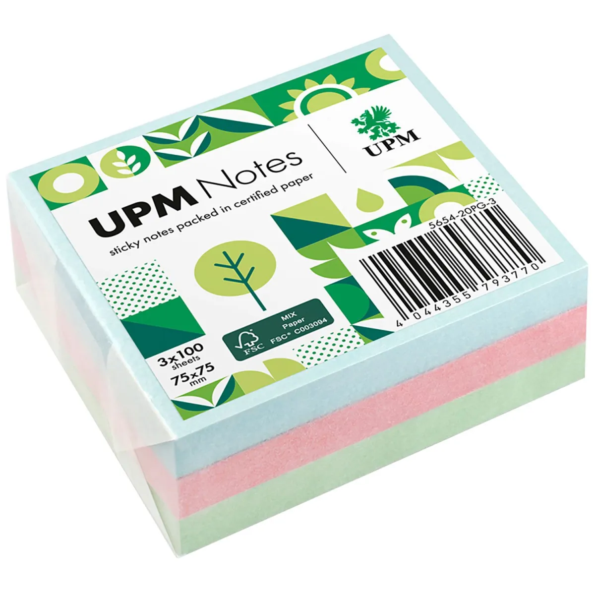 UPM Αυτοκόλλητα Χαρτάκια Pastel 75Χ75mm