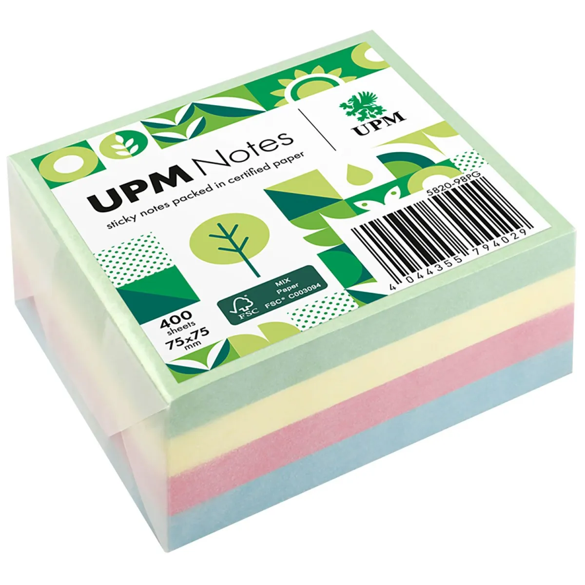 UPM Αυτοκόλλητα Χαρτάκια Pastel 75X75mm