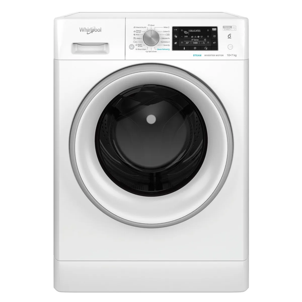 Whirlpool FFWDD 1076258 SV EE Πλυντήριο-Στεγνωτήριο 10,00 kg / 7 kg