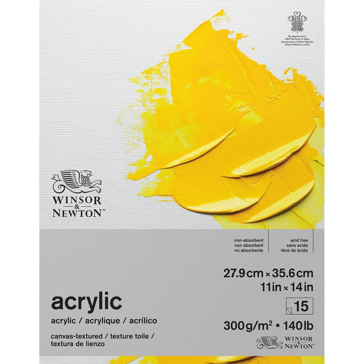 Winsor & Newton Μπλοκ για Ακρυλικά 25x36cm 300gr 15Φύλλων
