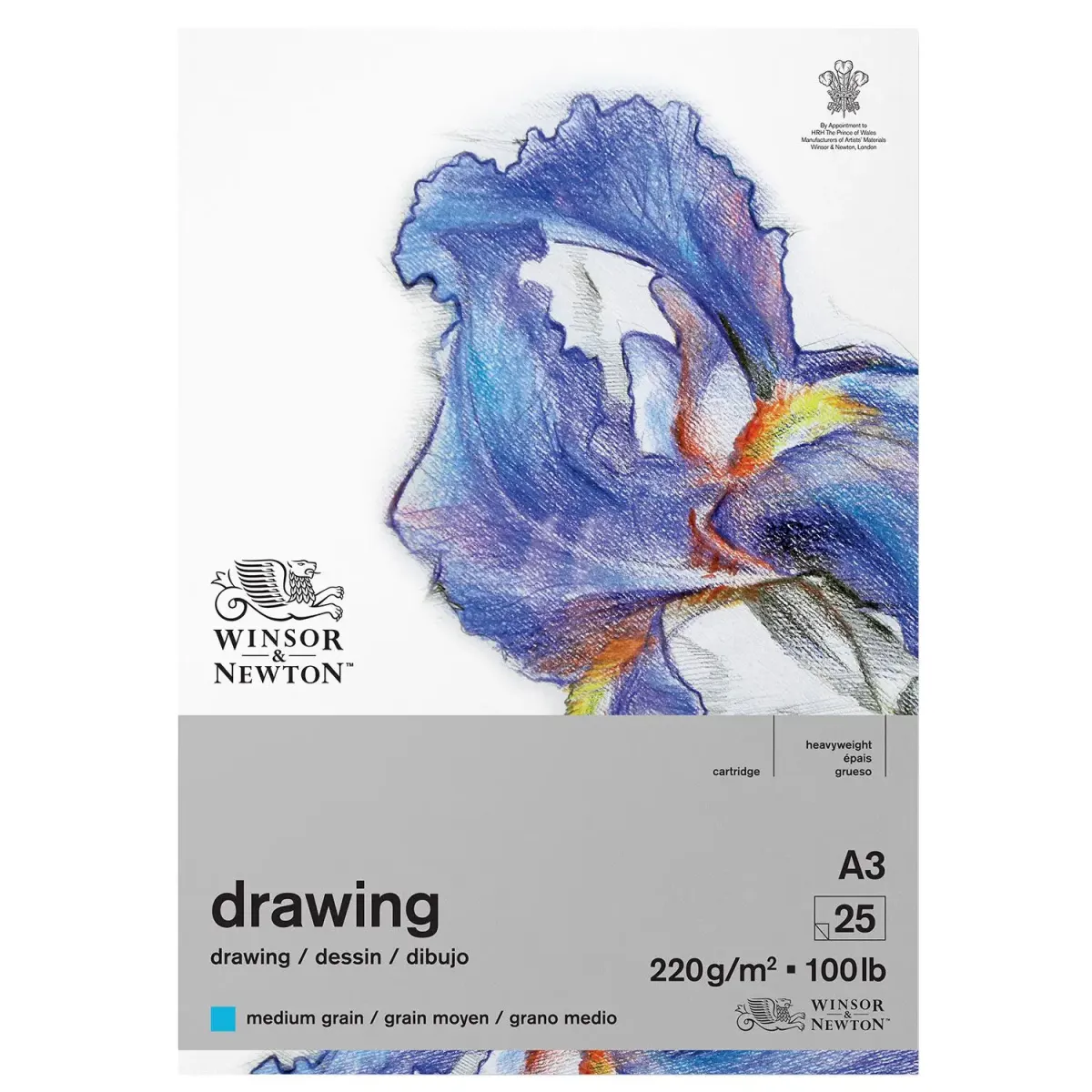 Winsor & Newton Μπλοκ Σχεδίου Medium A3 220gr 25Φύλλων