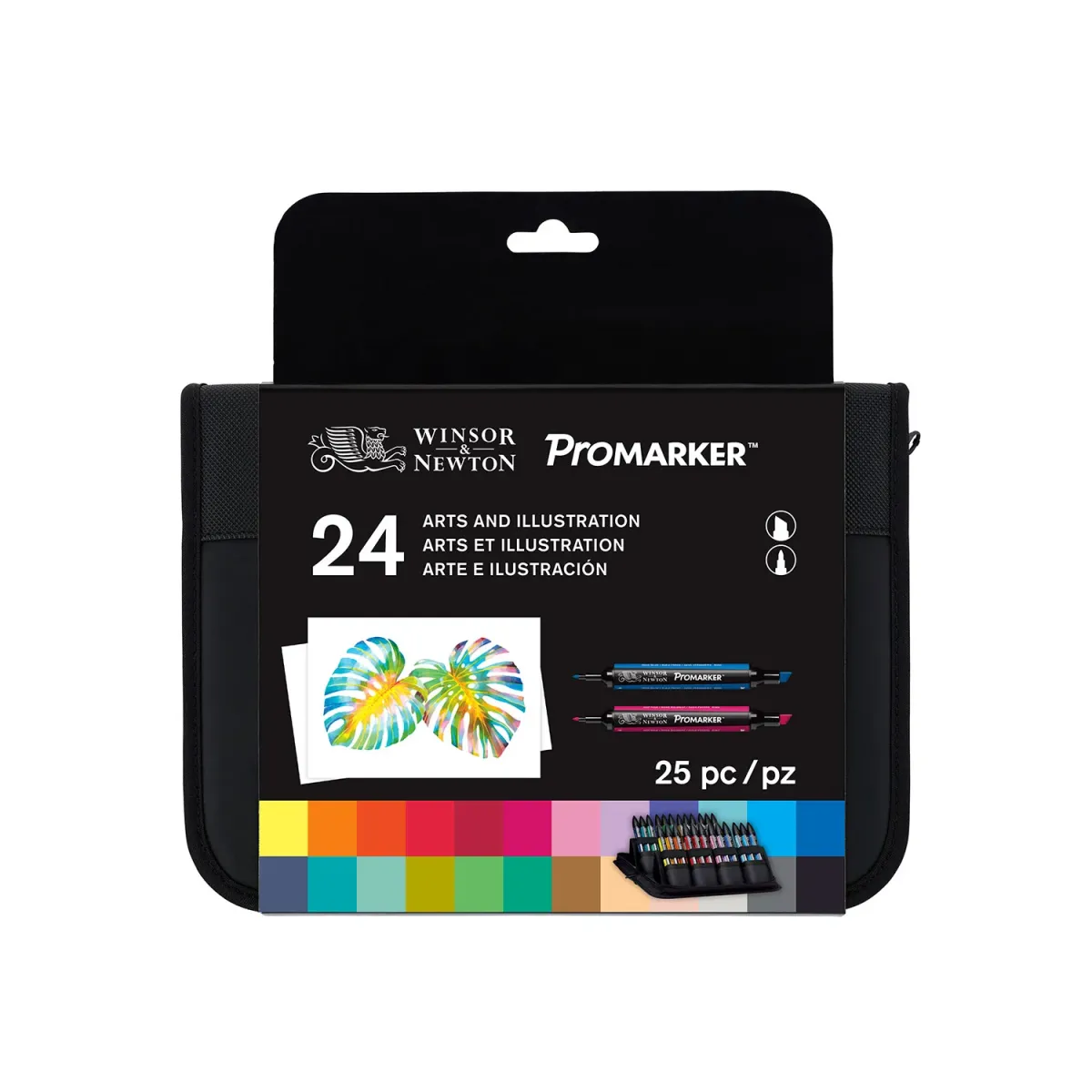 Winsor & Newton Μαρκαδόροι Ζωγραφικής Promarker με διπλή μύτη Fine & Chisel 24τεμ.