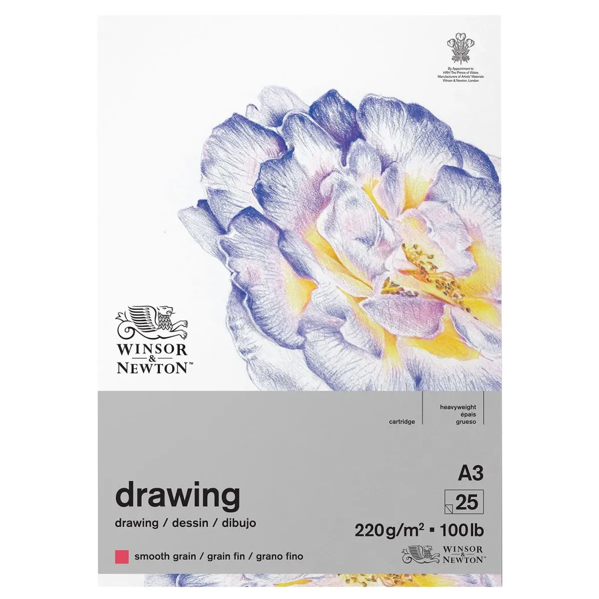 Winsor & Newton Μπλοκ Σχεδίου Smooth A3 220gr 25Φύλλων