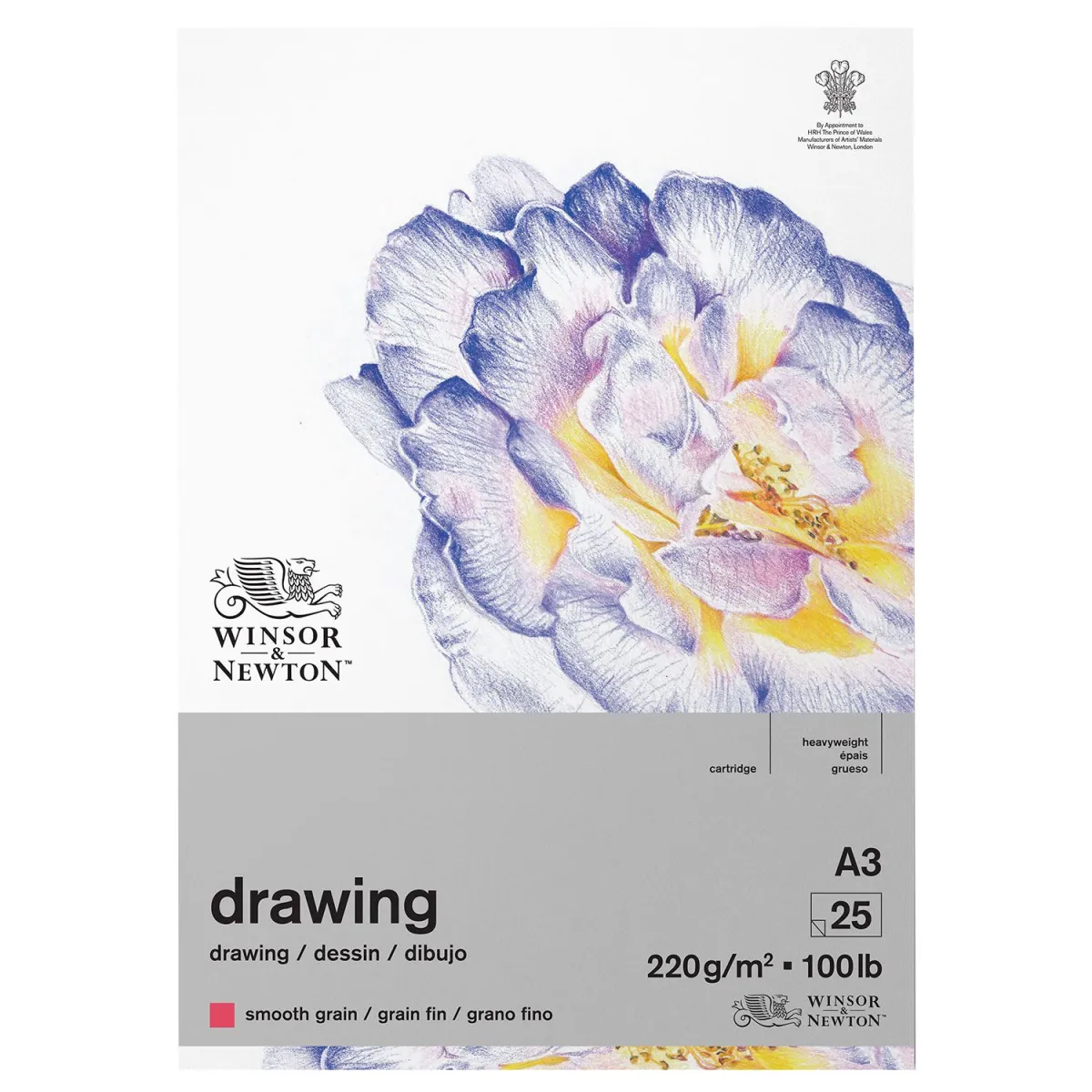 Winsor & Newton Μπλοκ Σχεδίου Smooth A3 220gr 25Φύλλων
