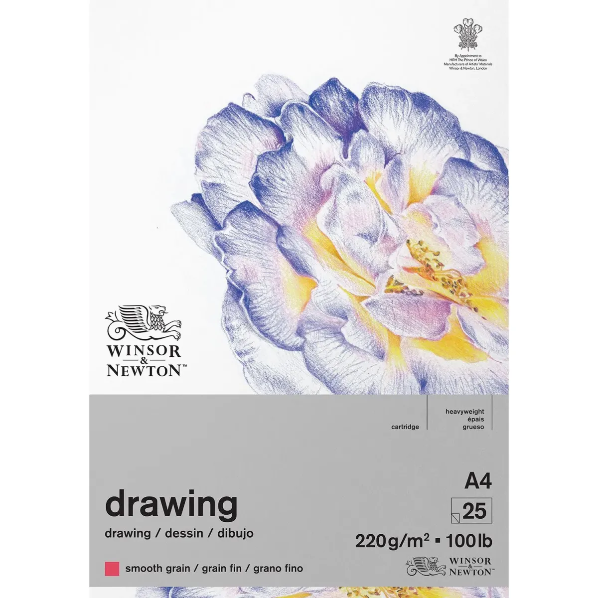 Winsor & Newton Μπλοκ Σχεδίου Smooth A4 220gr 25Φύλλων