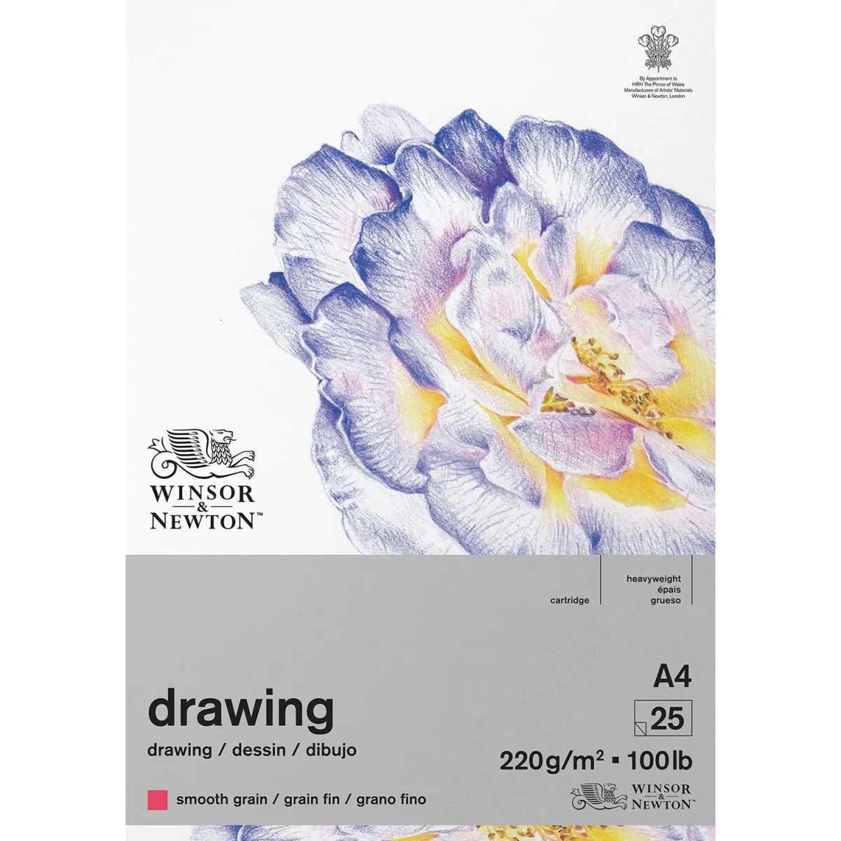 Winsor & Newton Μπλοκ Σχεδίου Smooth A4 220gr 25Φύλλων