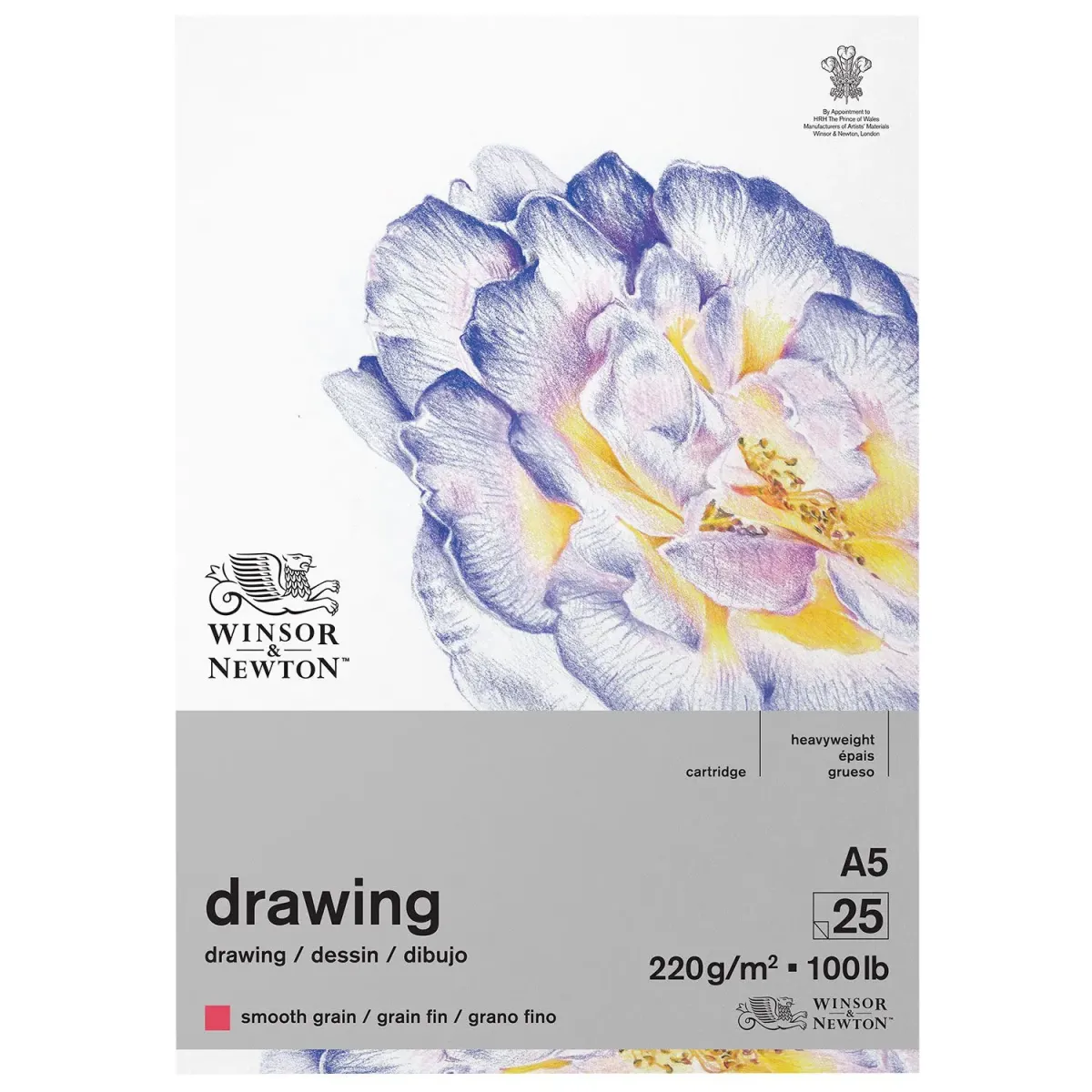 Winsor & Newton Μπλοκ Σχεδίου Smooth A5 220gr 25Φύλλων